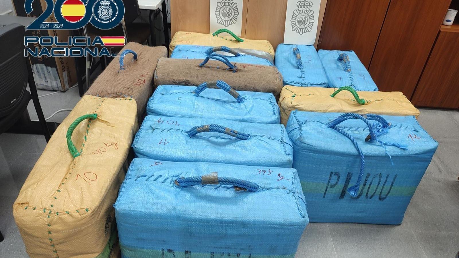 El hachís intervenido por la Policía Nacional.