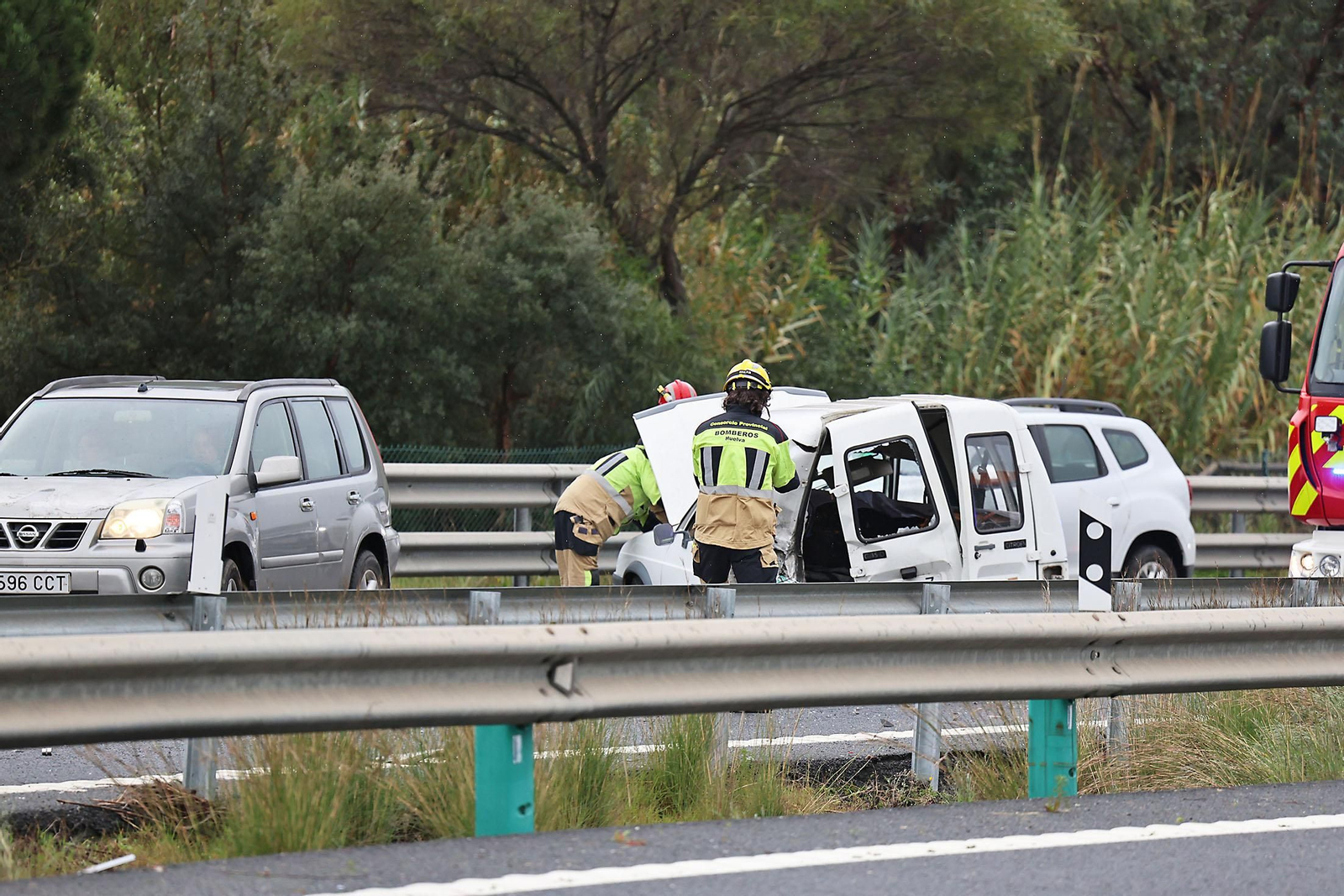 Imágenes del accidente en la autovía de Punta Umbría a Huelva