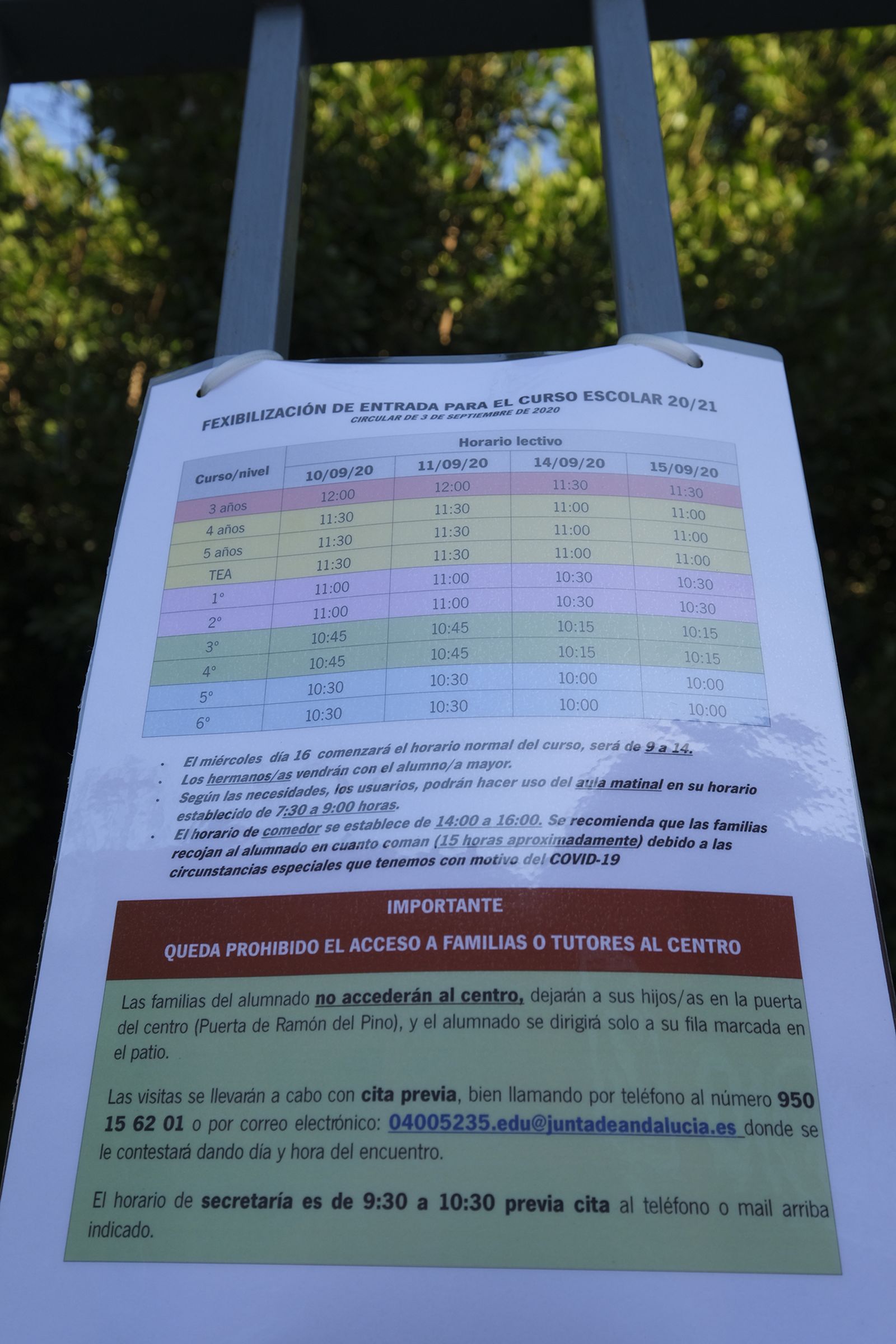 Primer día del curso escolar en Almería