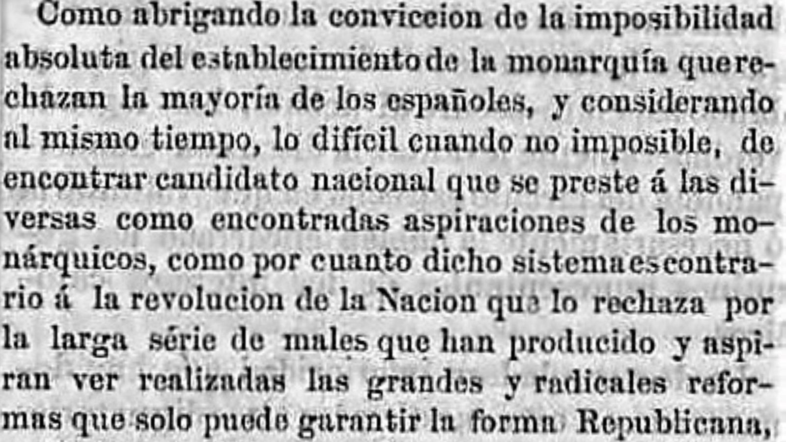 Los republicanos algecireños reclaman la República Federal (1869)