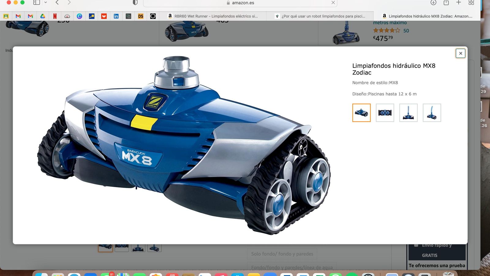 Limpiafondos hidráulico