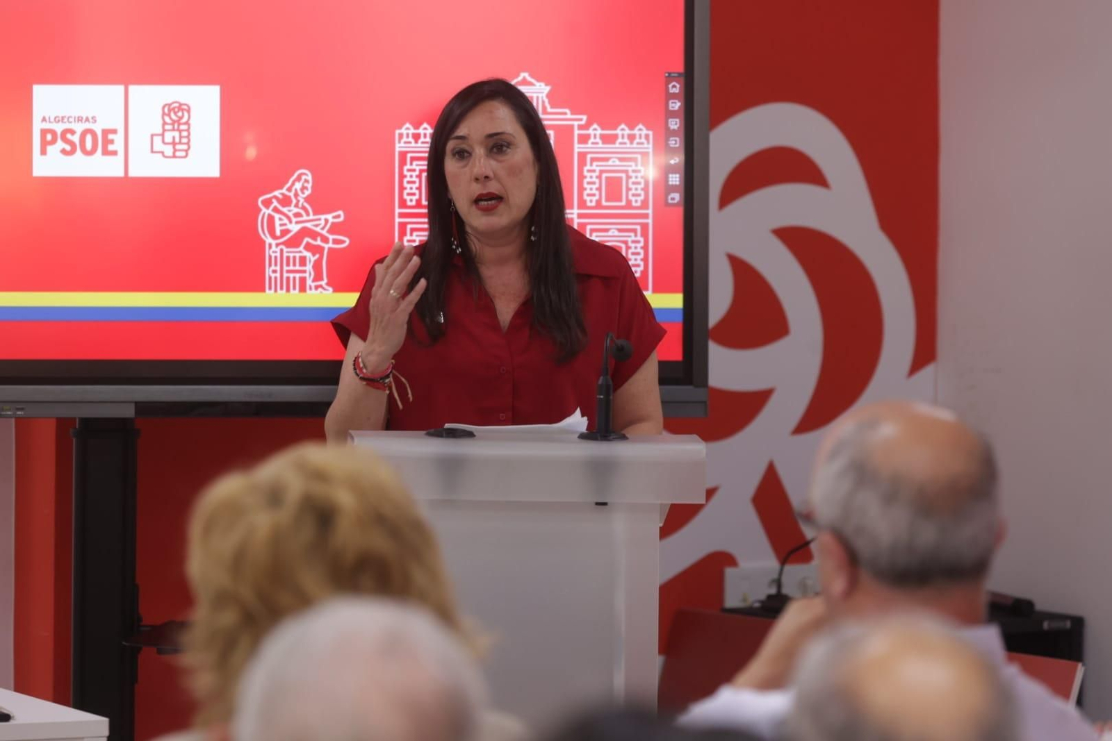 Rocío Arrabal durante la asamblea del PSOE, este lunes.