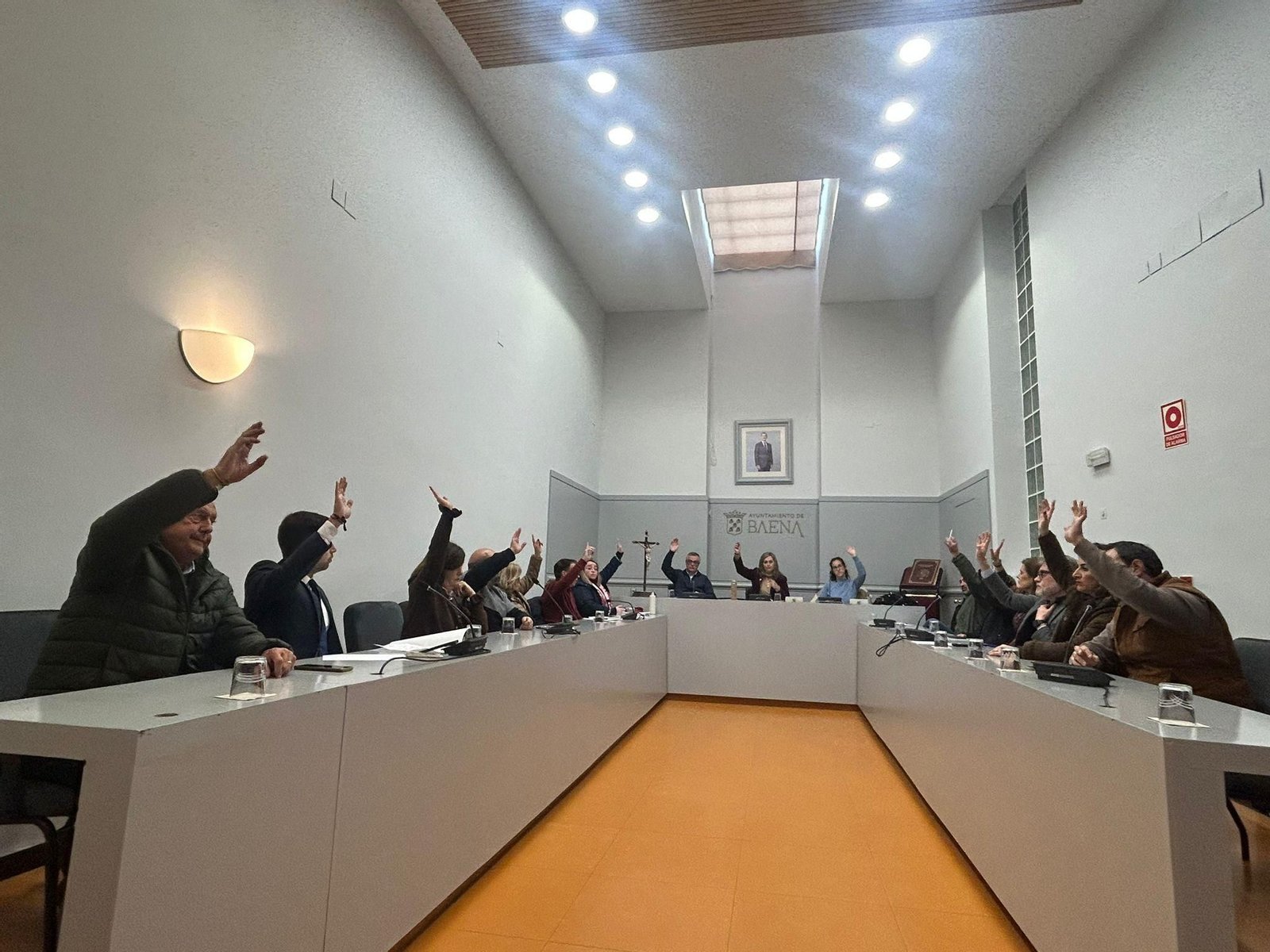 Un momento del pleno del Ayuntamiento de Baena.