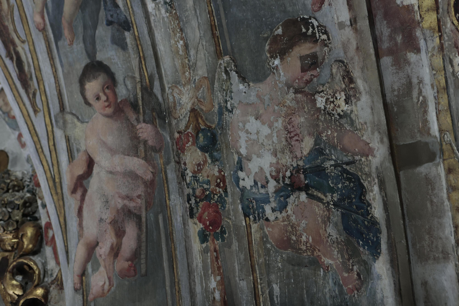 imágenes del estado de la restauración de la capilla de San José