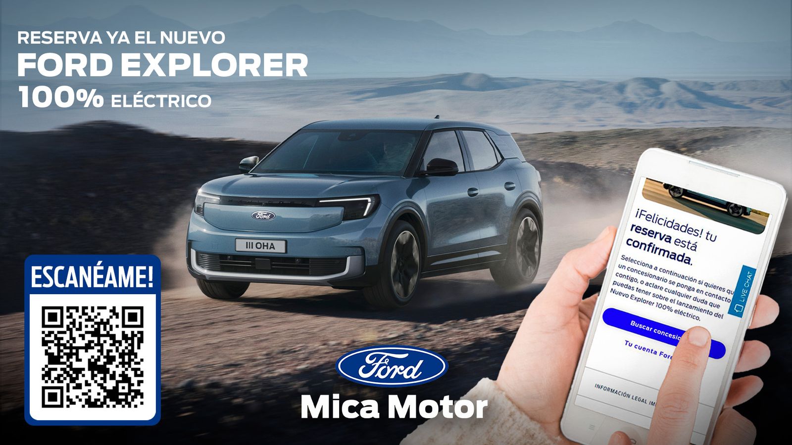 Preventa. El nuevo Ford Explorer 100% Eléctrico ya se puede reservar a través de el QR.