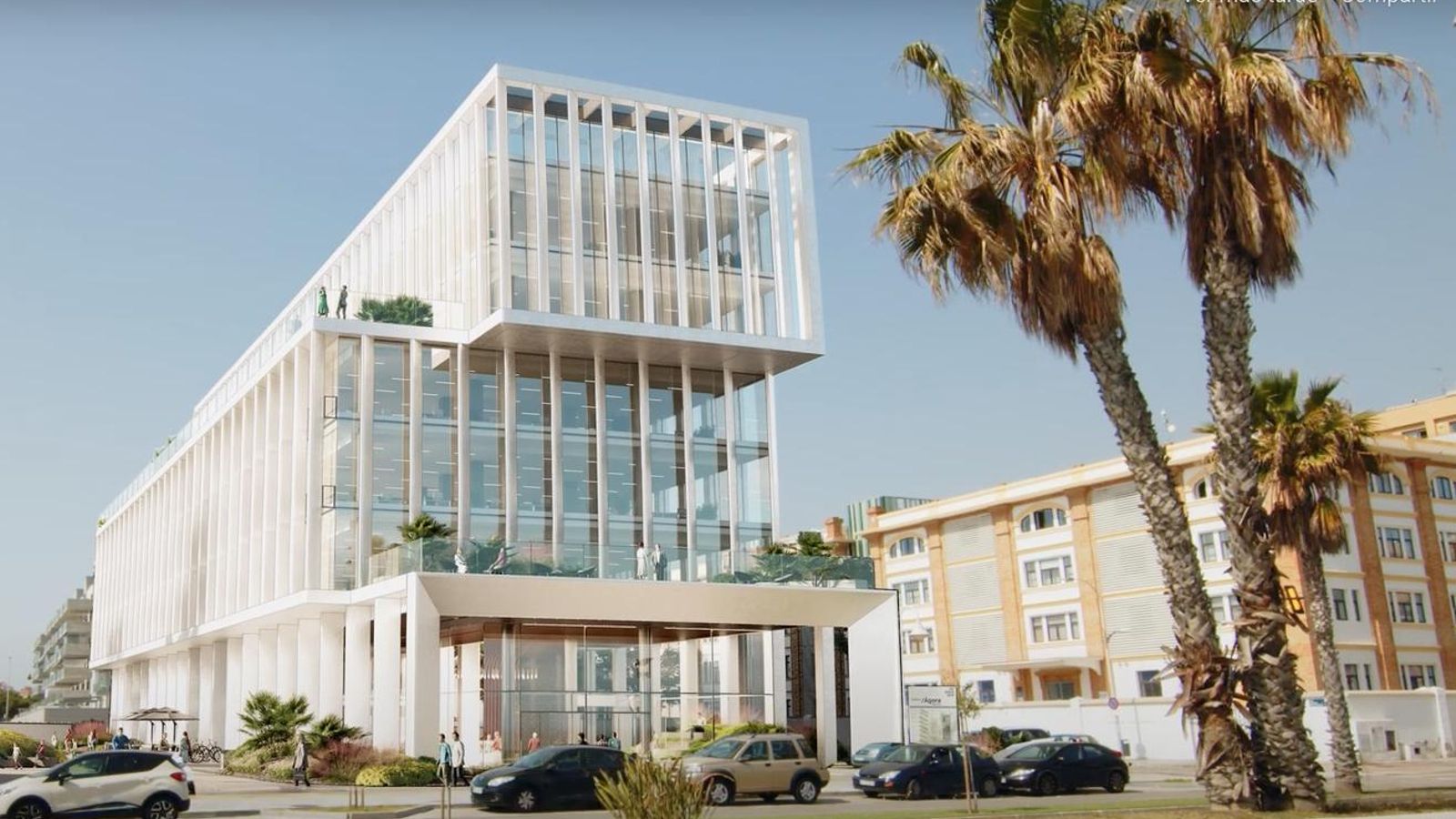 Otra de las perspectivas del futuro edificio. Otra de las perspectivas del futuro edificio.