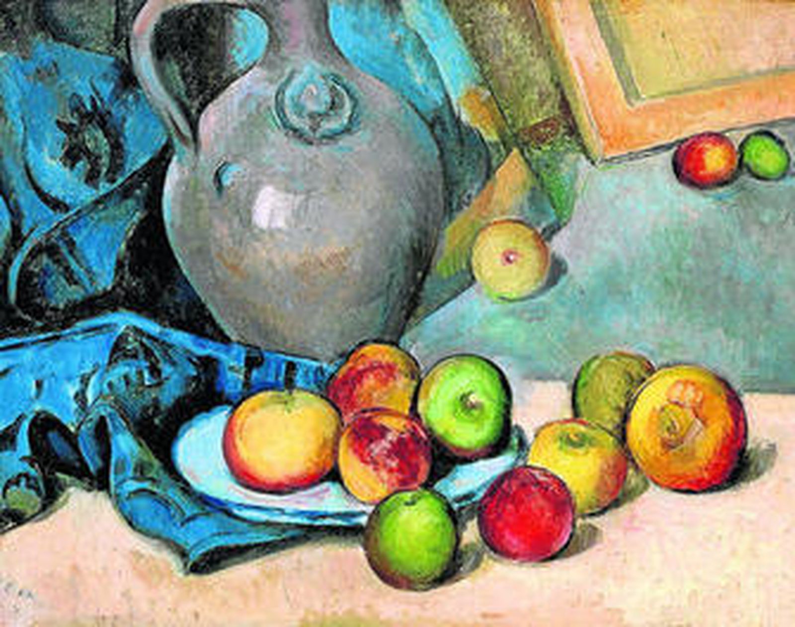 'Cántaro de gres', una de las pinturas de Cézanne que se exhiben en el museo madrileño hasta el 18 de mayo.