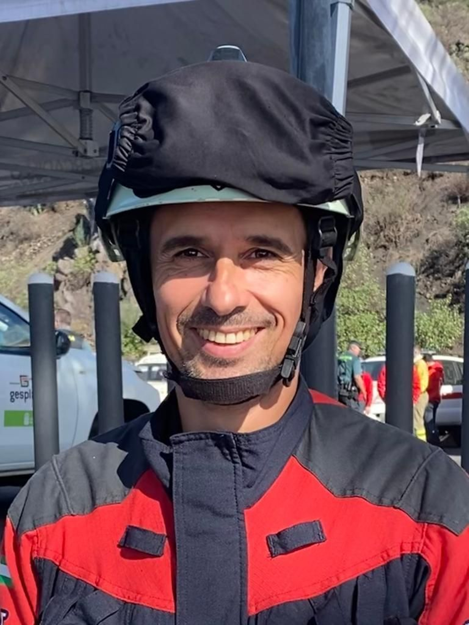 Antonio Manuel Cobos, bombero en La Palma.