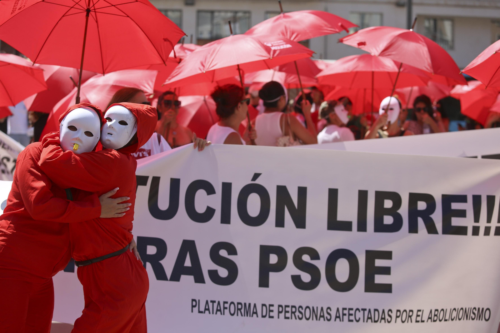 Las fotos de la protesta de prostitutas en Málaga
