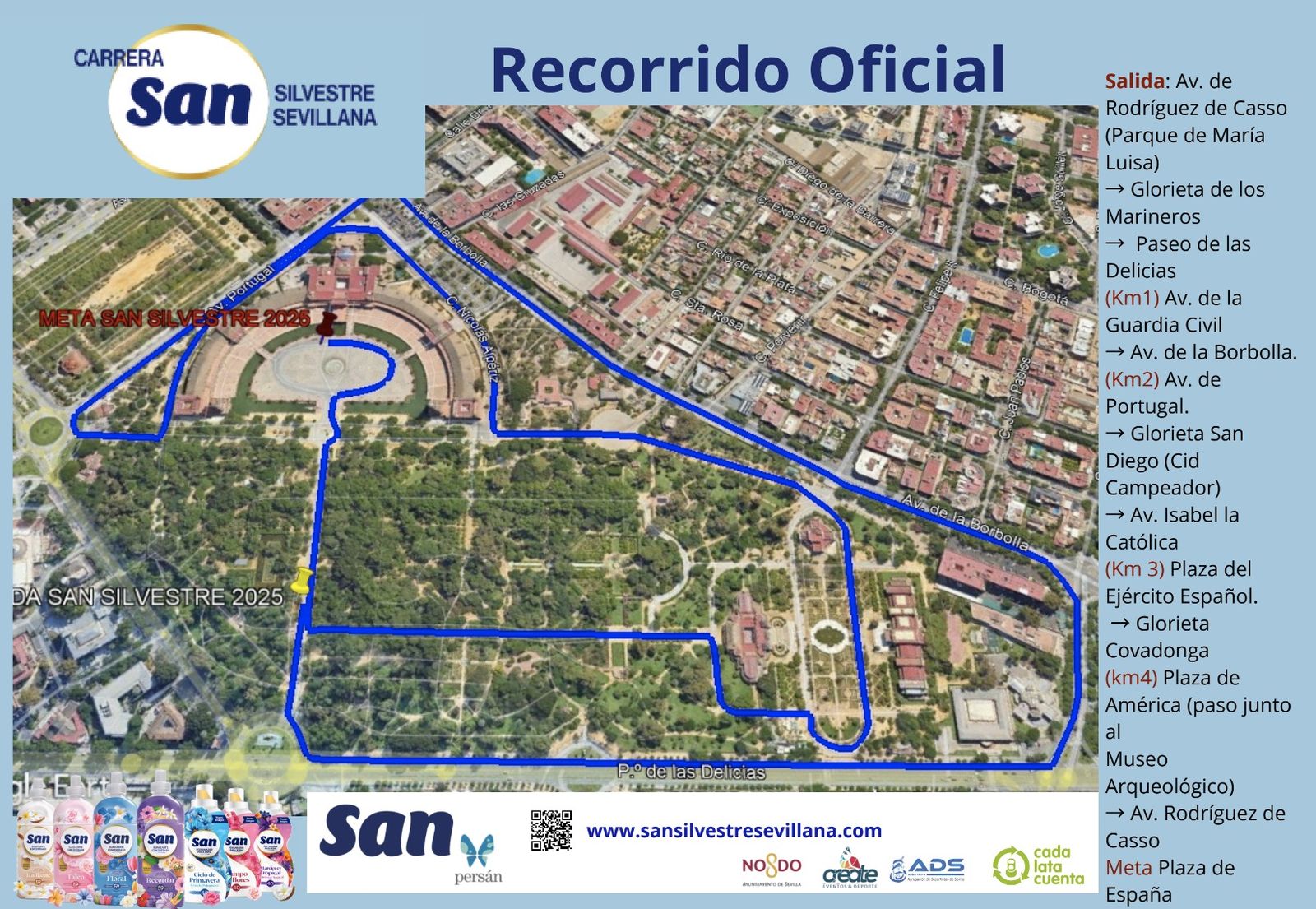Recorrido de la San Silvestre Sevillana.