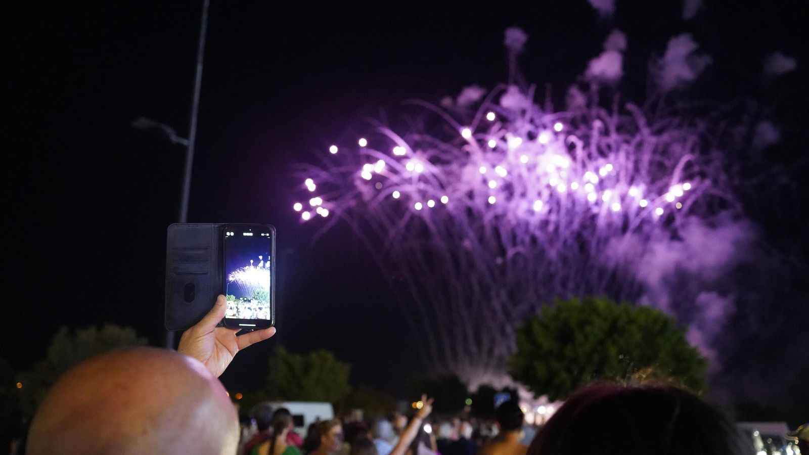El festival de pirotecnia llenó de fuegos artificiales el cielo ejidense.