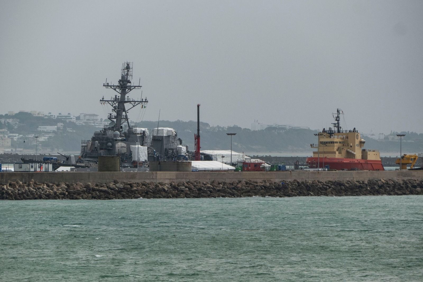 Imagen de uno de los destructores de EEUU en la Base de Rota esta misma semana.