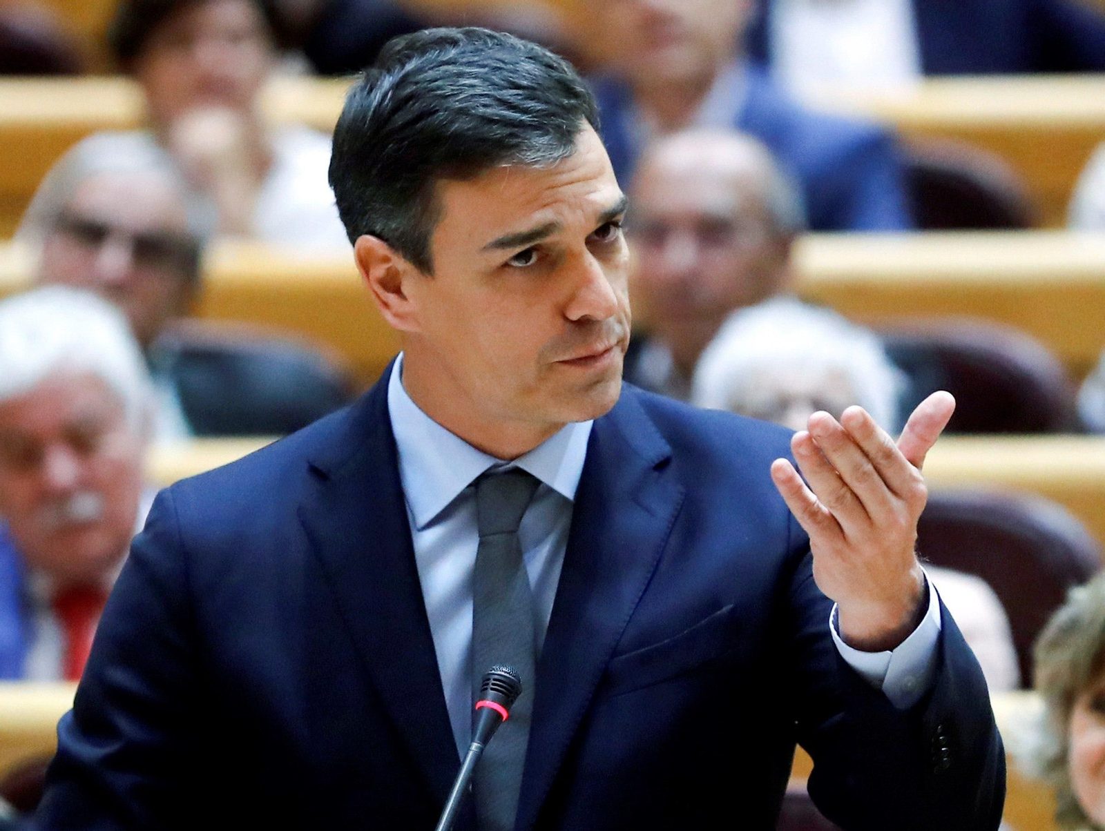 Pedro Sánchez, en su primera comparecencia en el Senado. Pedro Sánchez, en su primera comparecencia en el Senado.