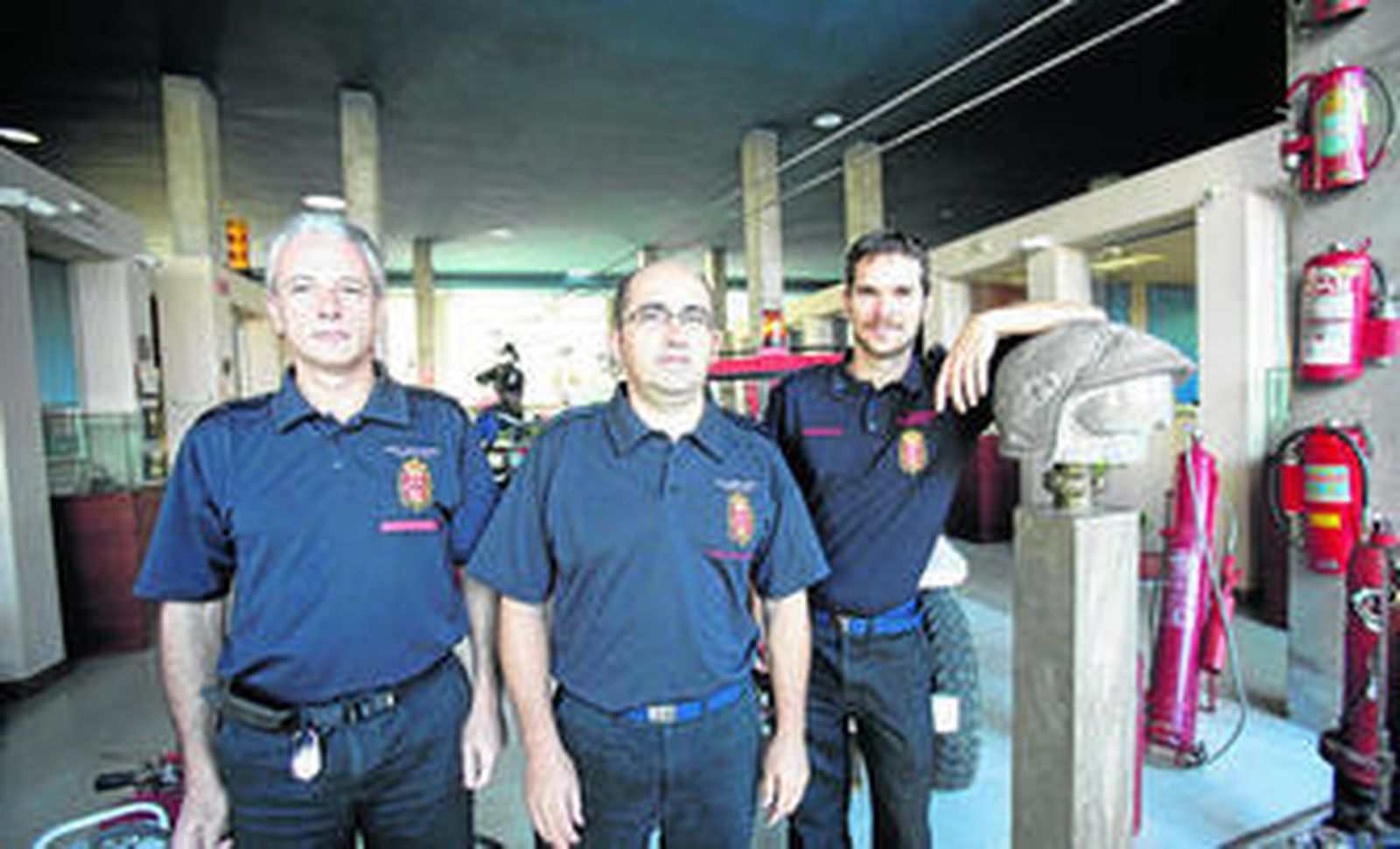 El equipo del servicio de Protección Civil de Granada: Paco Sabio, Cristóbal Guzmán y Sergio Iglesias.