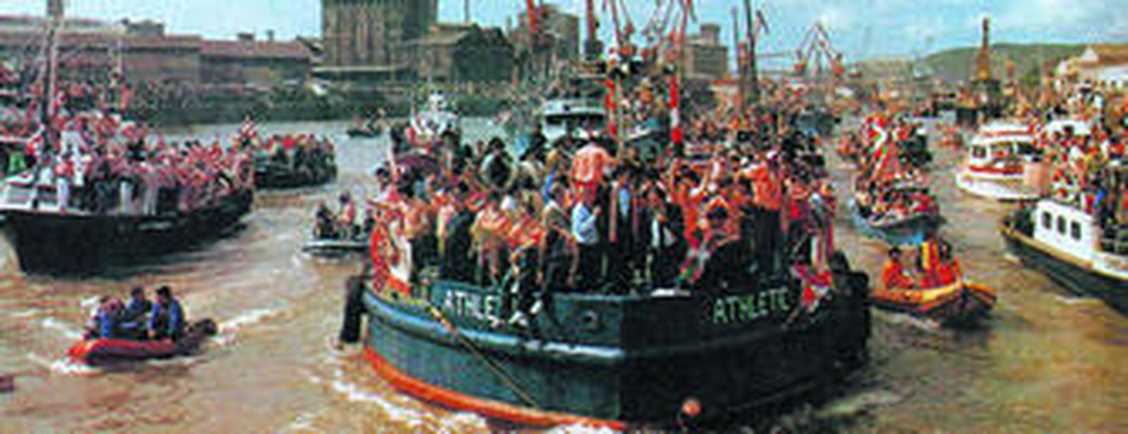 La gabarra de las grandes ocasiones tuvo mucho trabajo en las temporadas 1982/83 (título de Liga) y 1983/84 (doblete Liga-Copa del Rey).