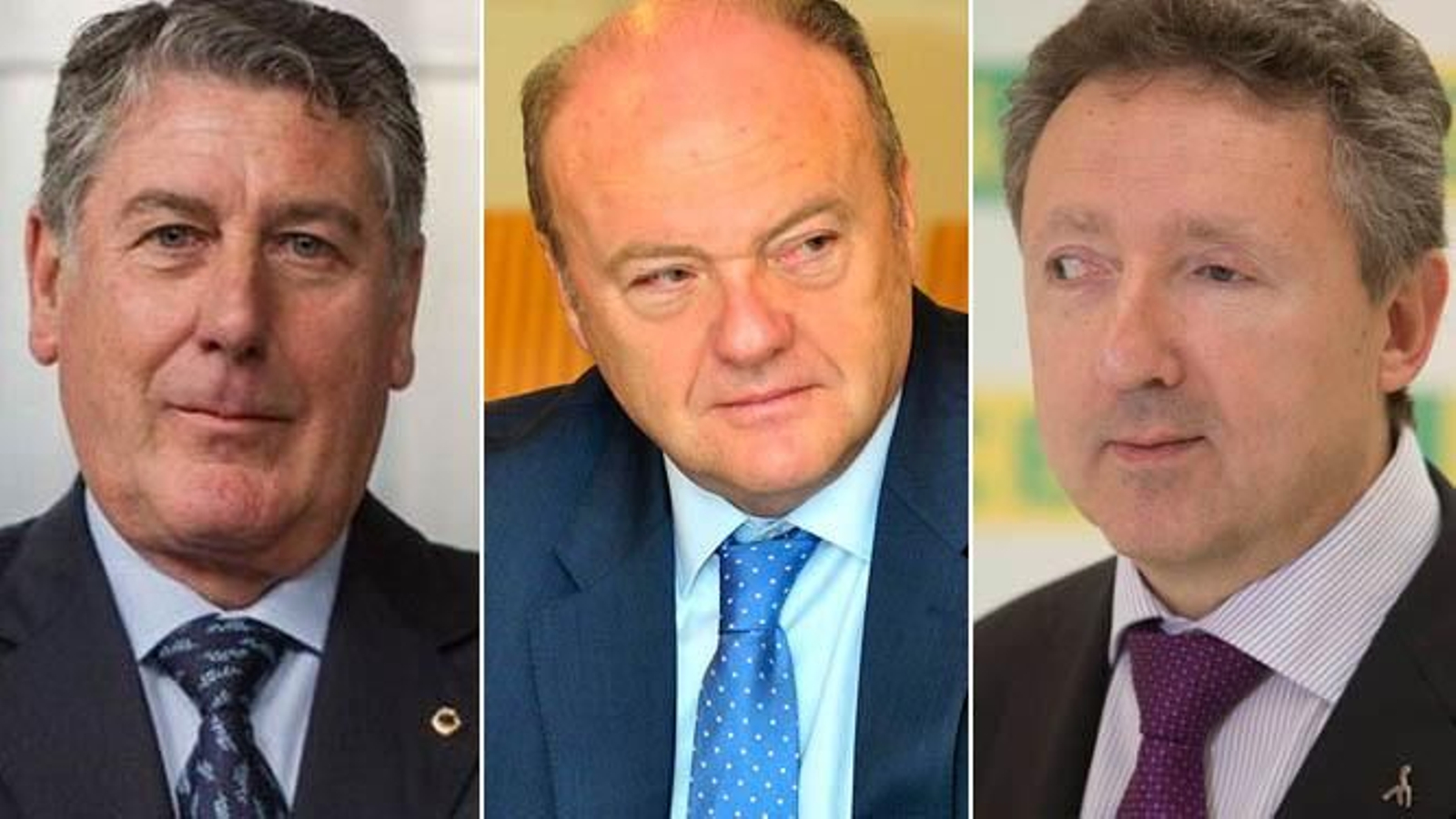 Los Reyes Magos de la Cabalgata de Sevilla de 2019: Miguel Gallego, Ángel Aguado y Cristóbal Martínez.