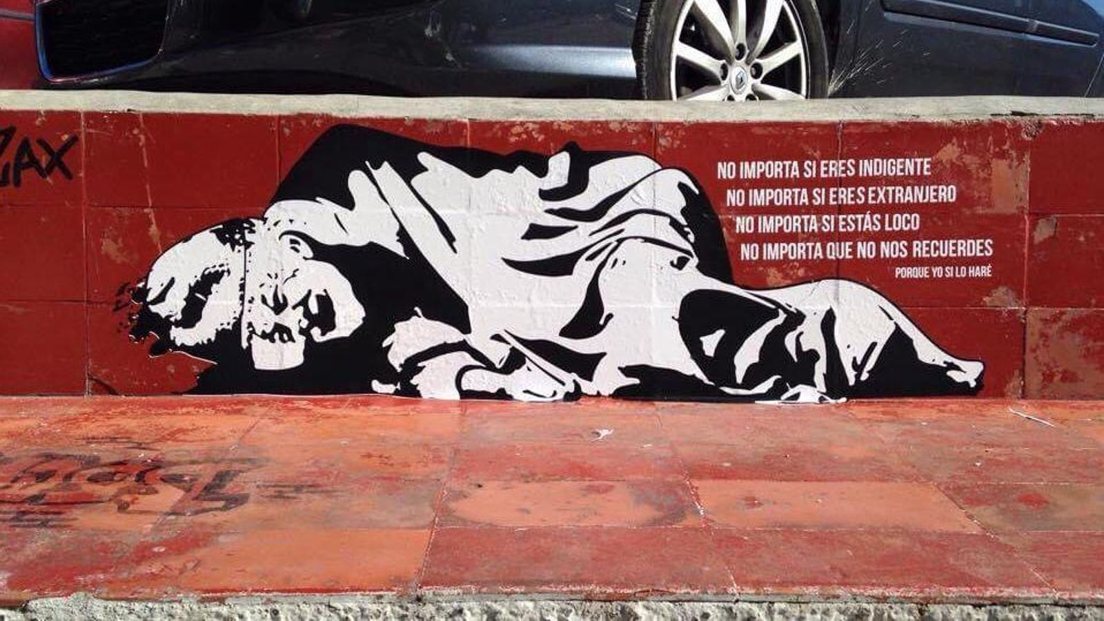 Serigrafía dedicada al Alemán en um banco de Virgen del Carmen, tras su desaparición. Serigrafía dedicada al Alemán en um banco de Virgen del Carmen, tras su desaparición.