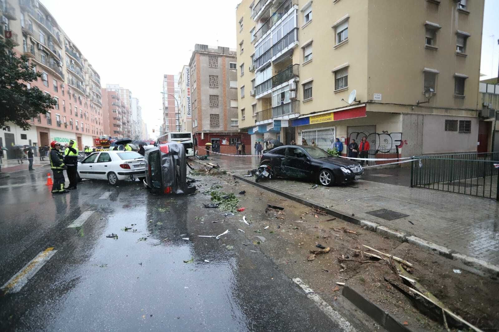 Fotos del accidente del autobús en Málaga