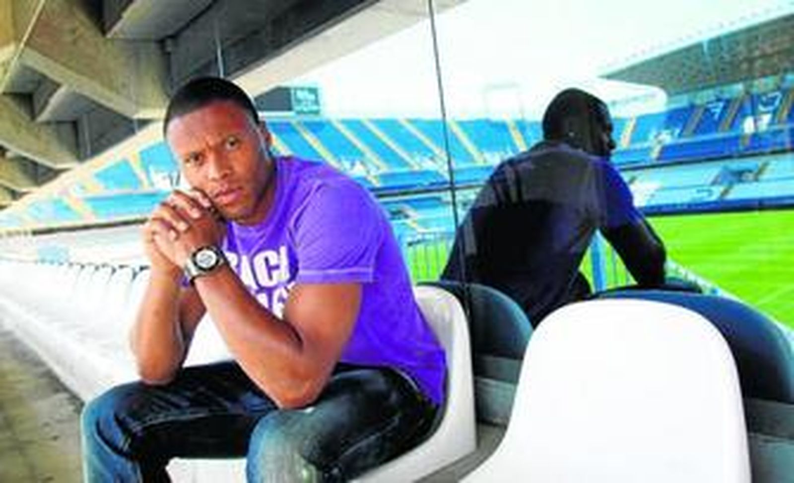 Baptista posanado ayer para 'Málaga Hoy' en La Rosaleda.