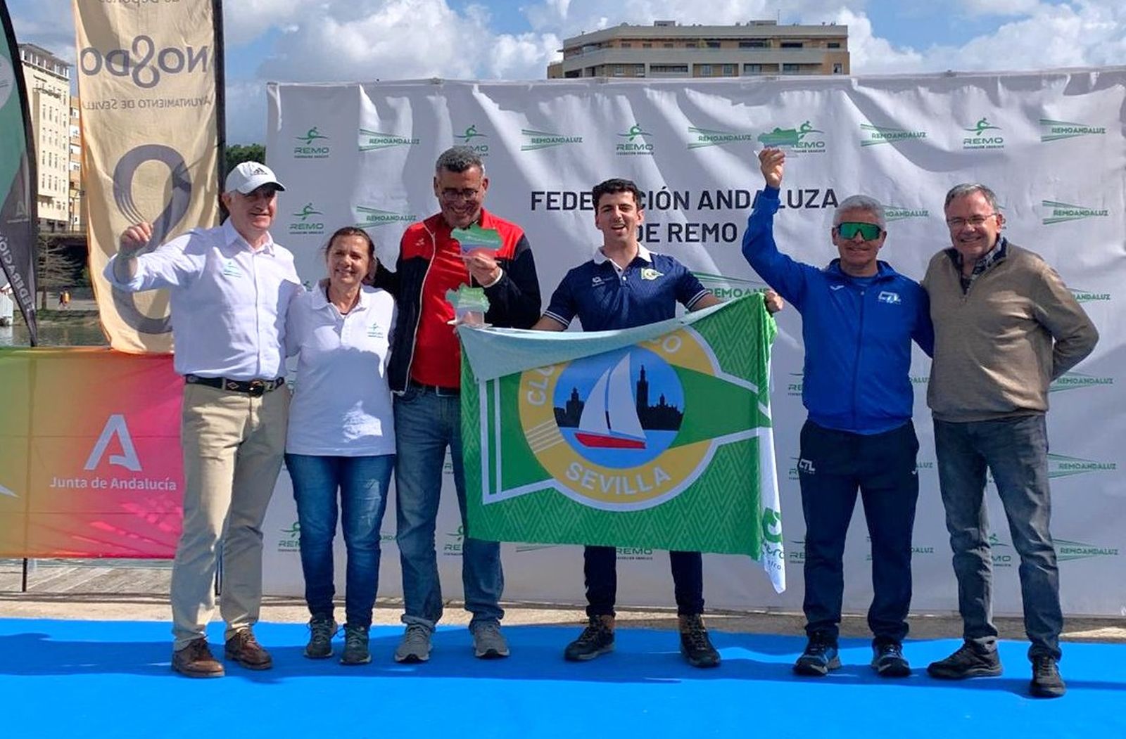 Podio del Campeonato de Andalucía de barcos cortos celebrado este pasado fin de semana en Sevilla.