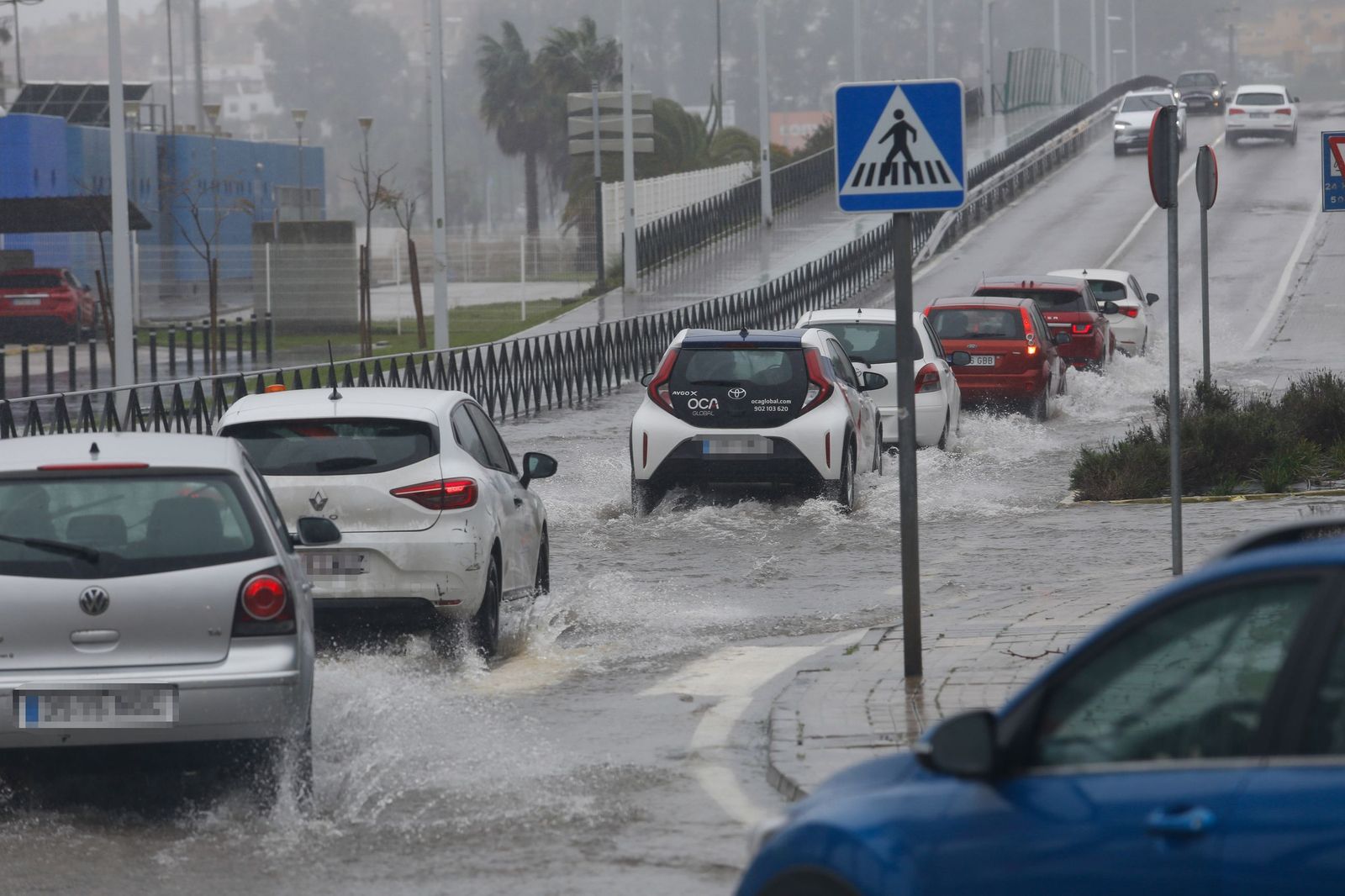 Fotos del temporal de lluvia y viento por la borrasca Kristin en el Campo de Gibraltar