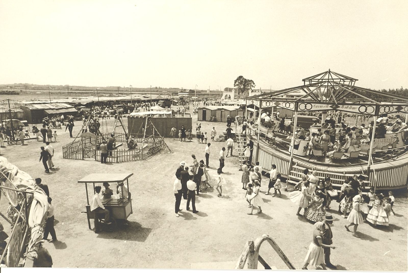 Una imagen de la Feria de Primavera de El Puerto en los años sesenta.