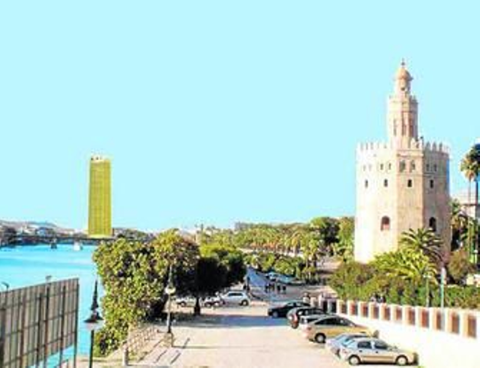 Recreación de la Torre Cajasol en la Isla de la Cartuja.