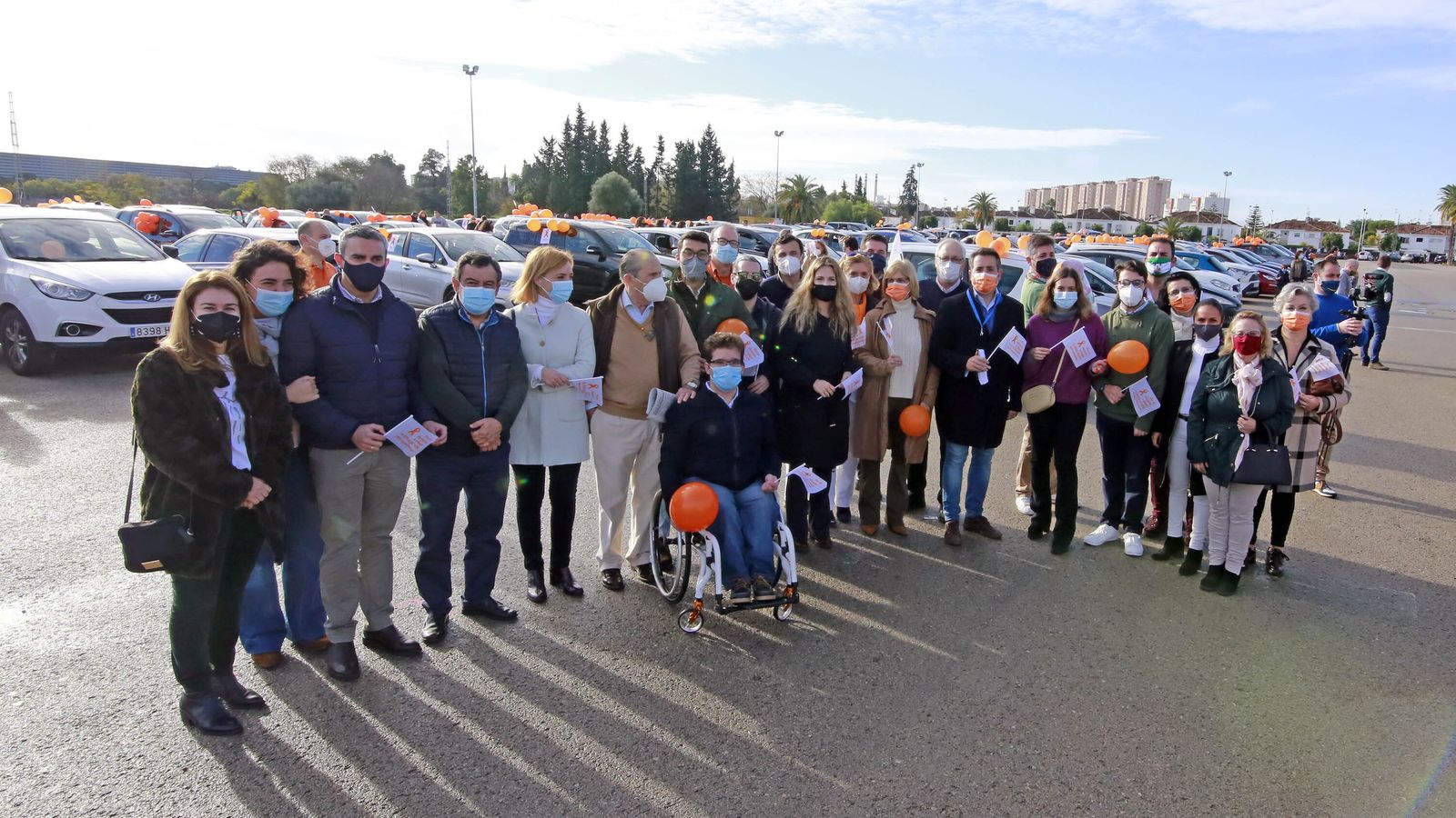 La representación del Partido Popular antes de la marcha.