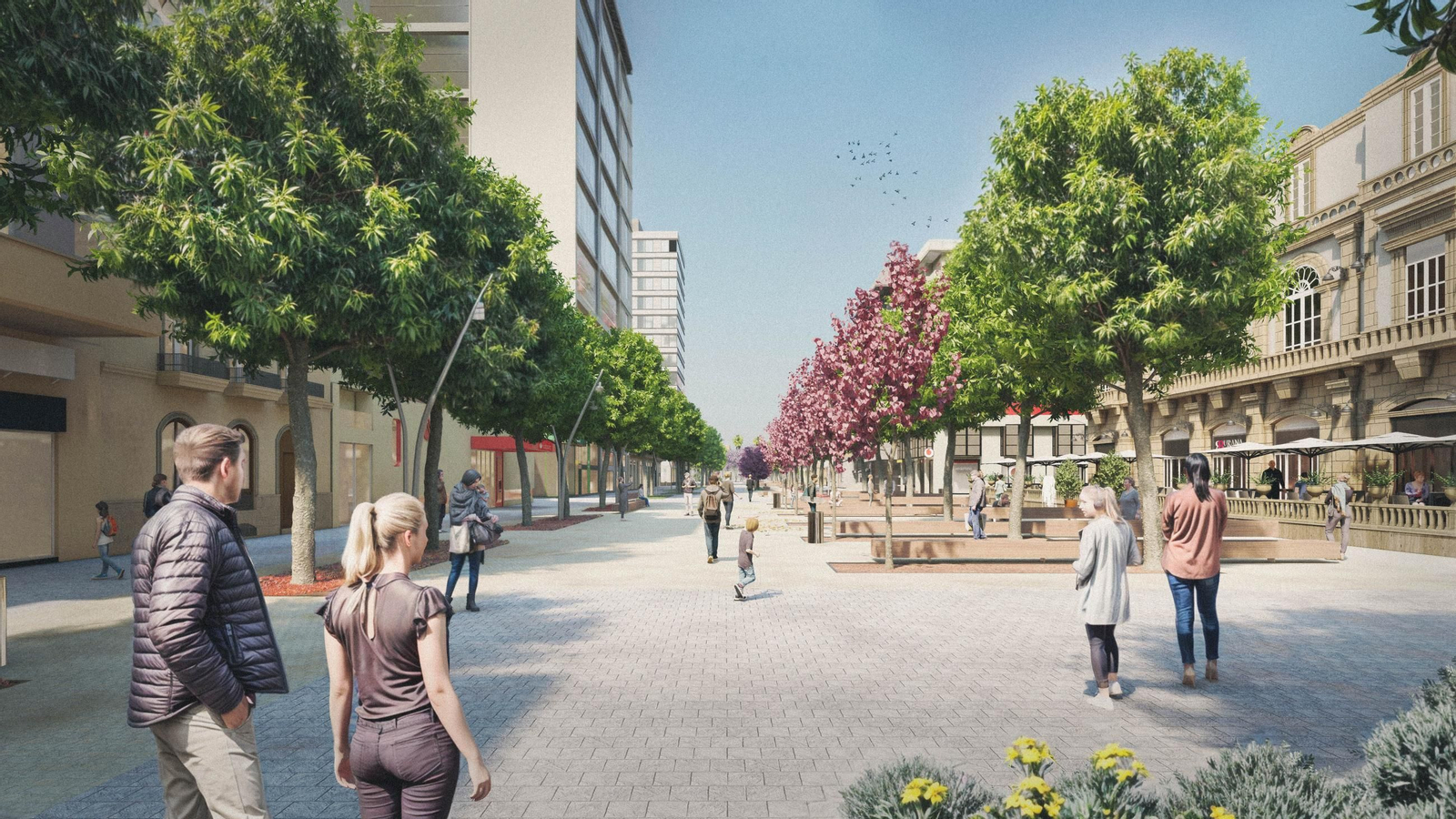 Presentada la peatonalización del Paseo de Almería, en imágenes