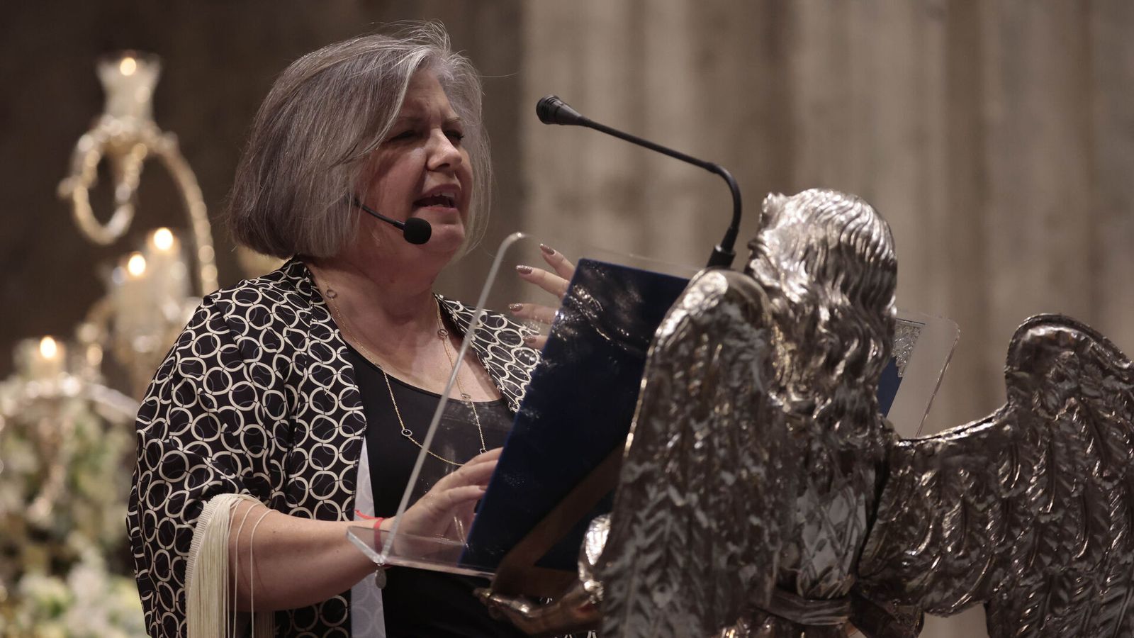 La meditadora durante el pregón de las Glorias del año 2021 en la Catedral