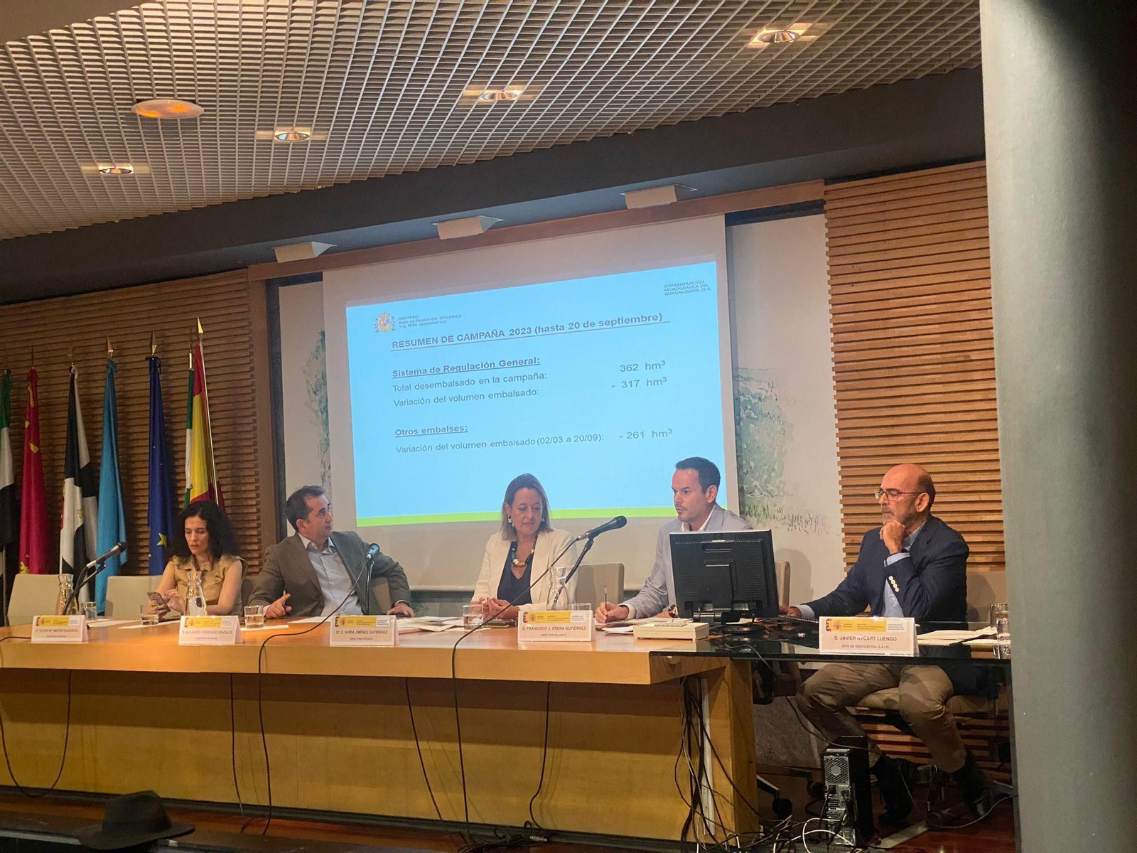 El pleno de la Comisión de Desembalse de la Demarcación Hidrográfica del Guadalquivir.
