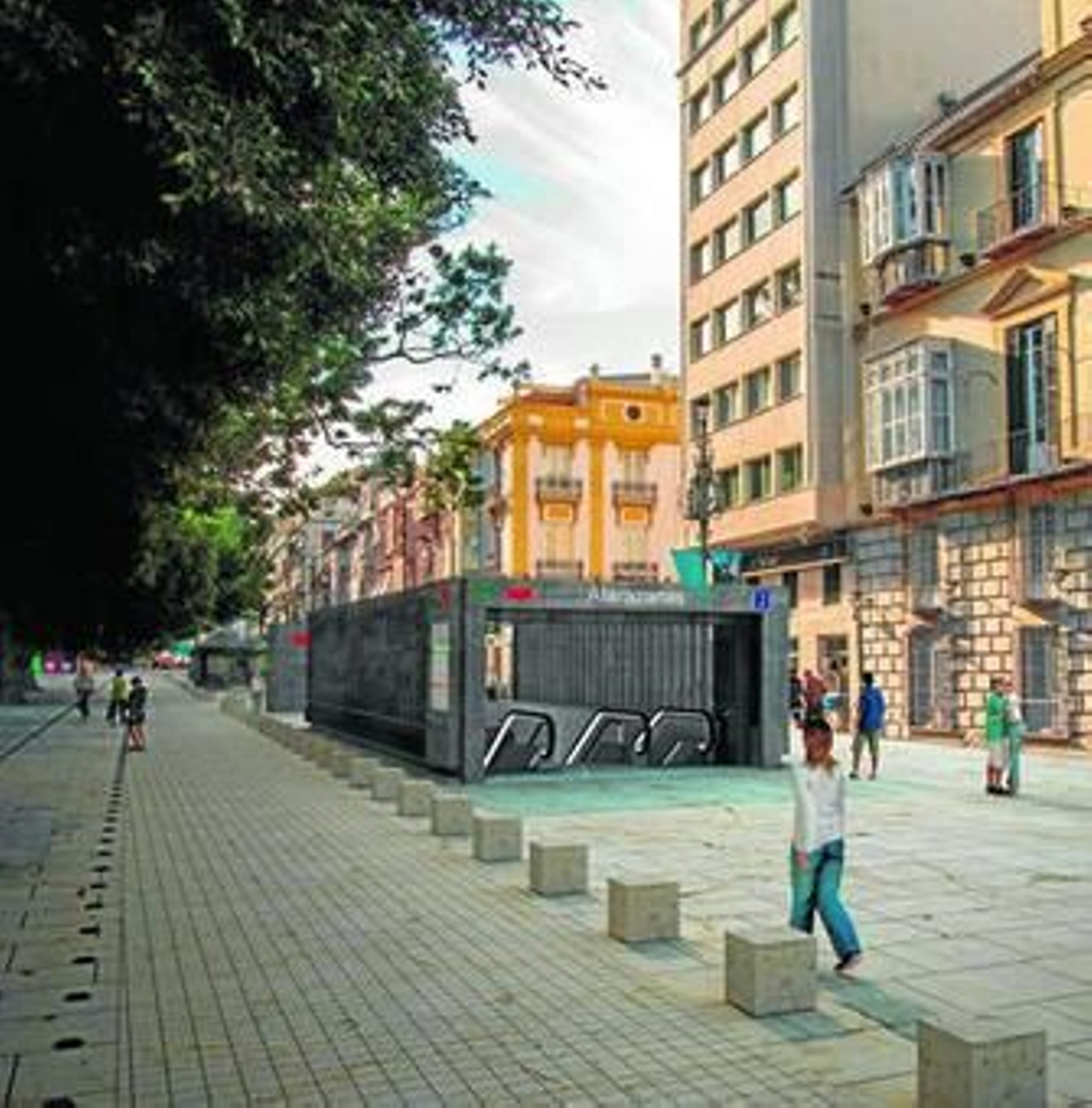Infografía de la reurbanización del lateral norte de la Alameda tras la obra del Metro.