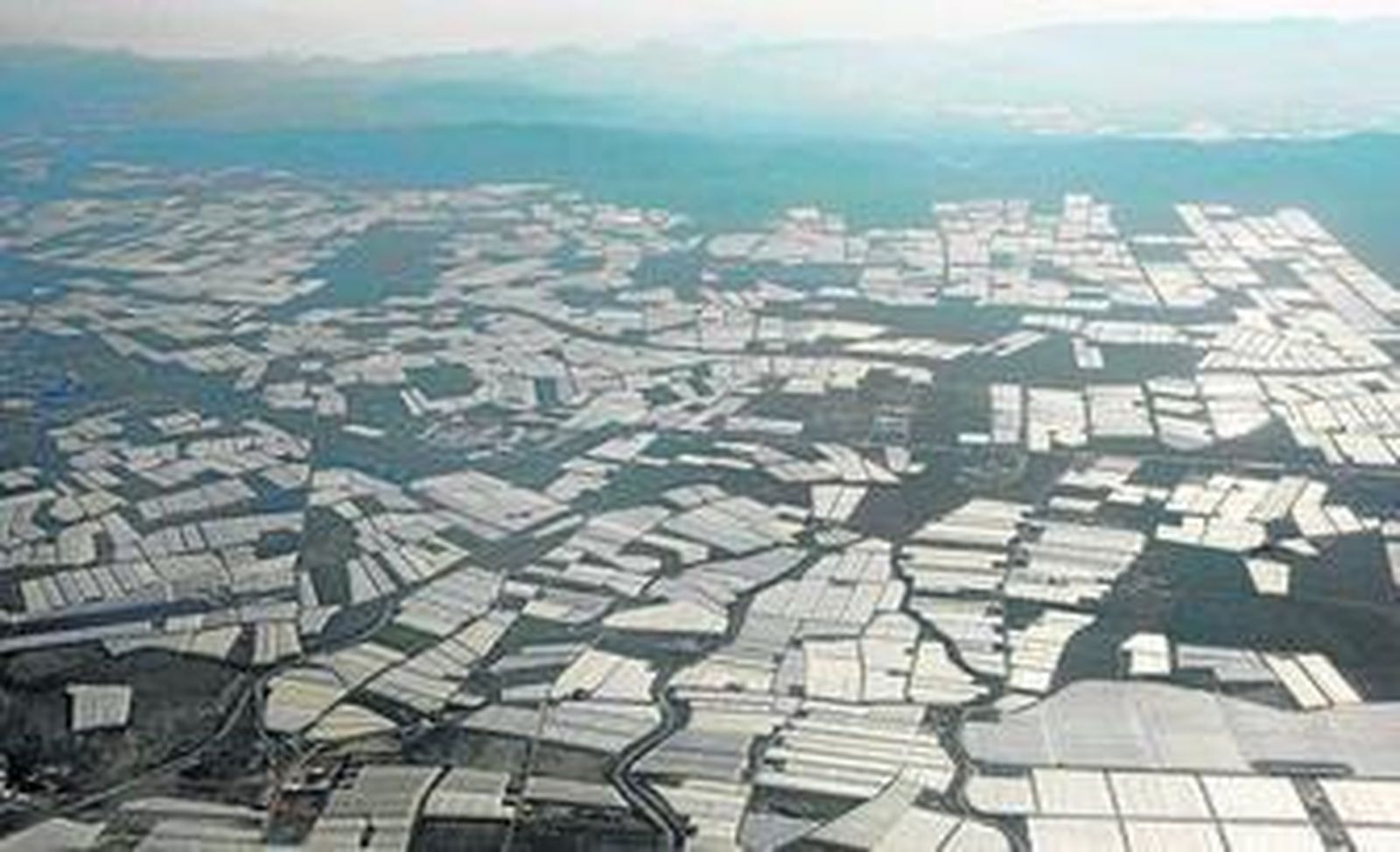 Imagen aérea de los invernaderos que posee la provincia de Almería.