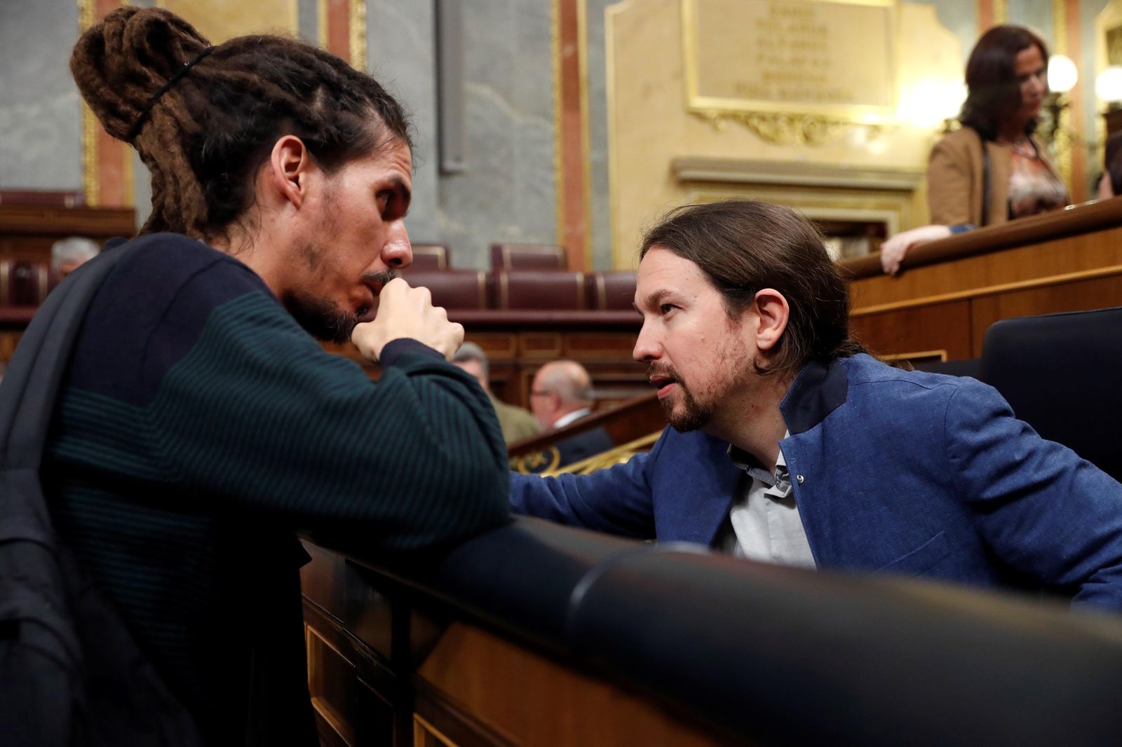 Alberto Rodríguez en el Congreso junto al ex vicepresidente Pablo Iglesias