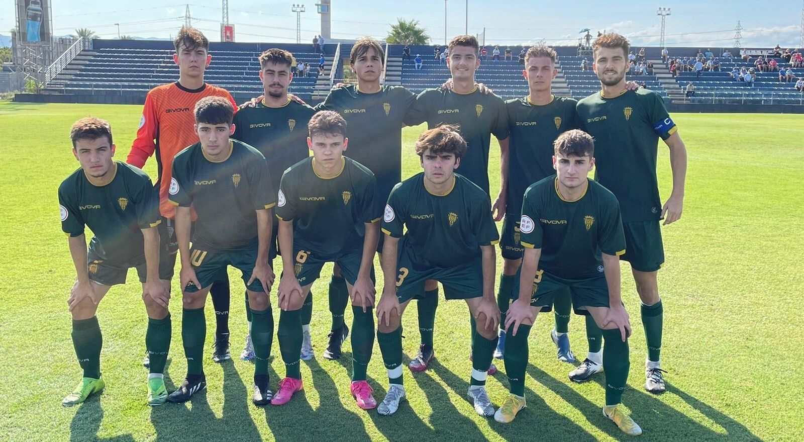 El once inicial del Córdoba CF juvenil en Málaga.