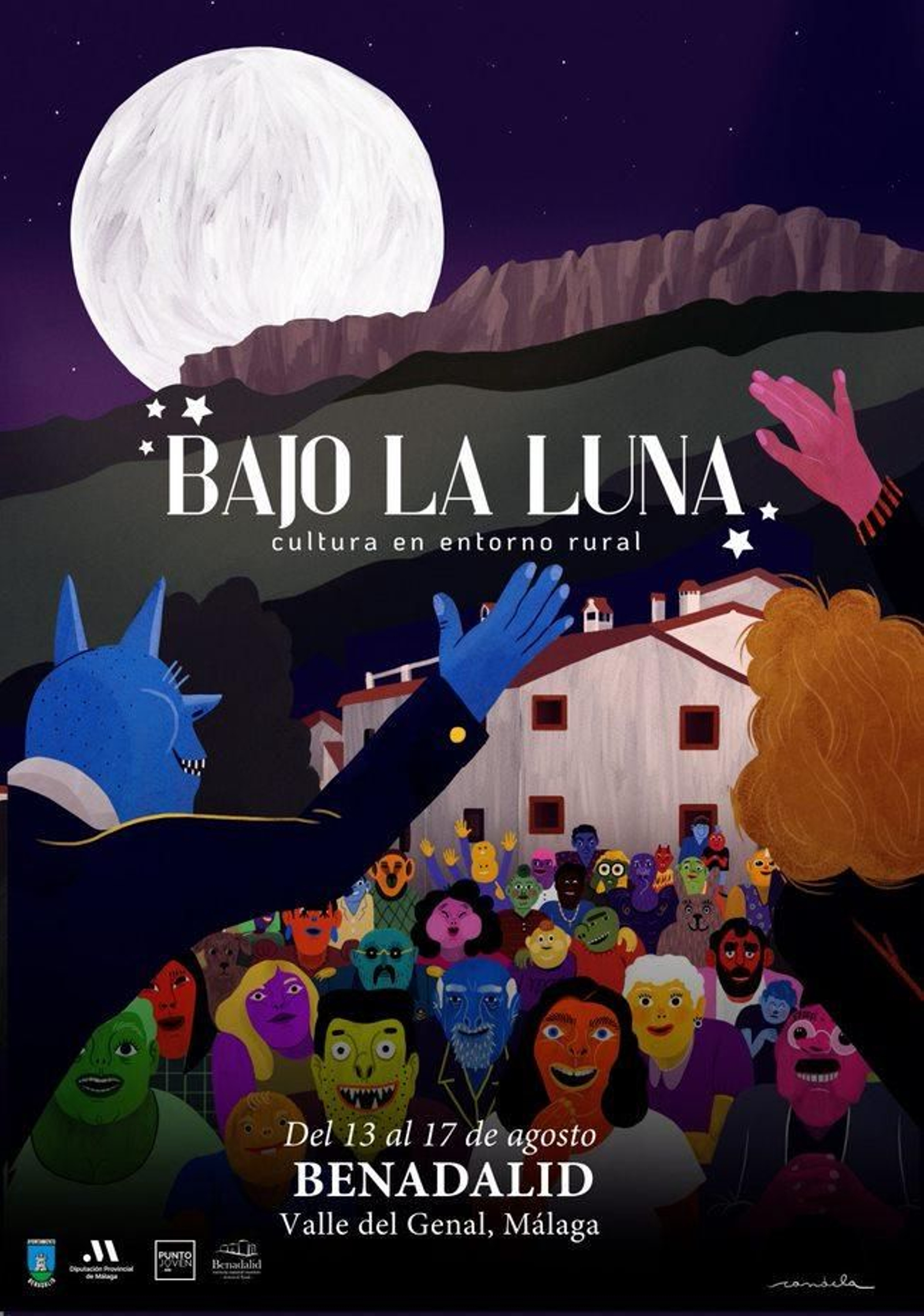 Cartel del festival que se va a celebrar en Benadalid  'Bajo la luna'