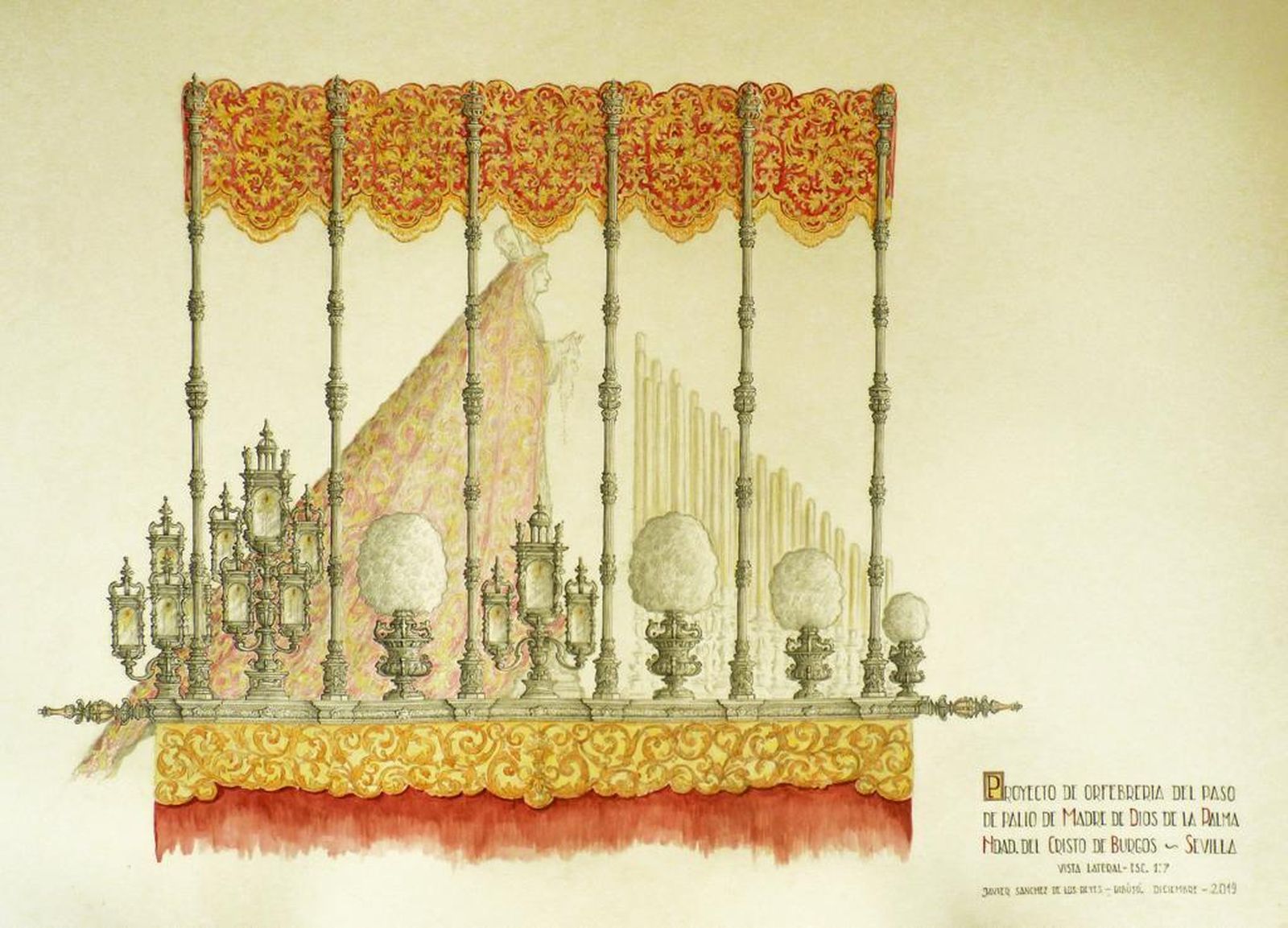 Así es la nueva orfebrería del paso de palio de Madre de Dios de la Palma.