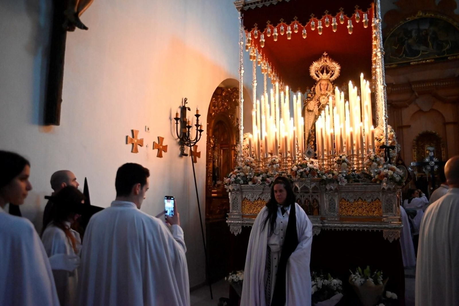 Las imágenes de la hermandad del Perdón en la iglesia de San Roque este Miércoles Santo