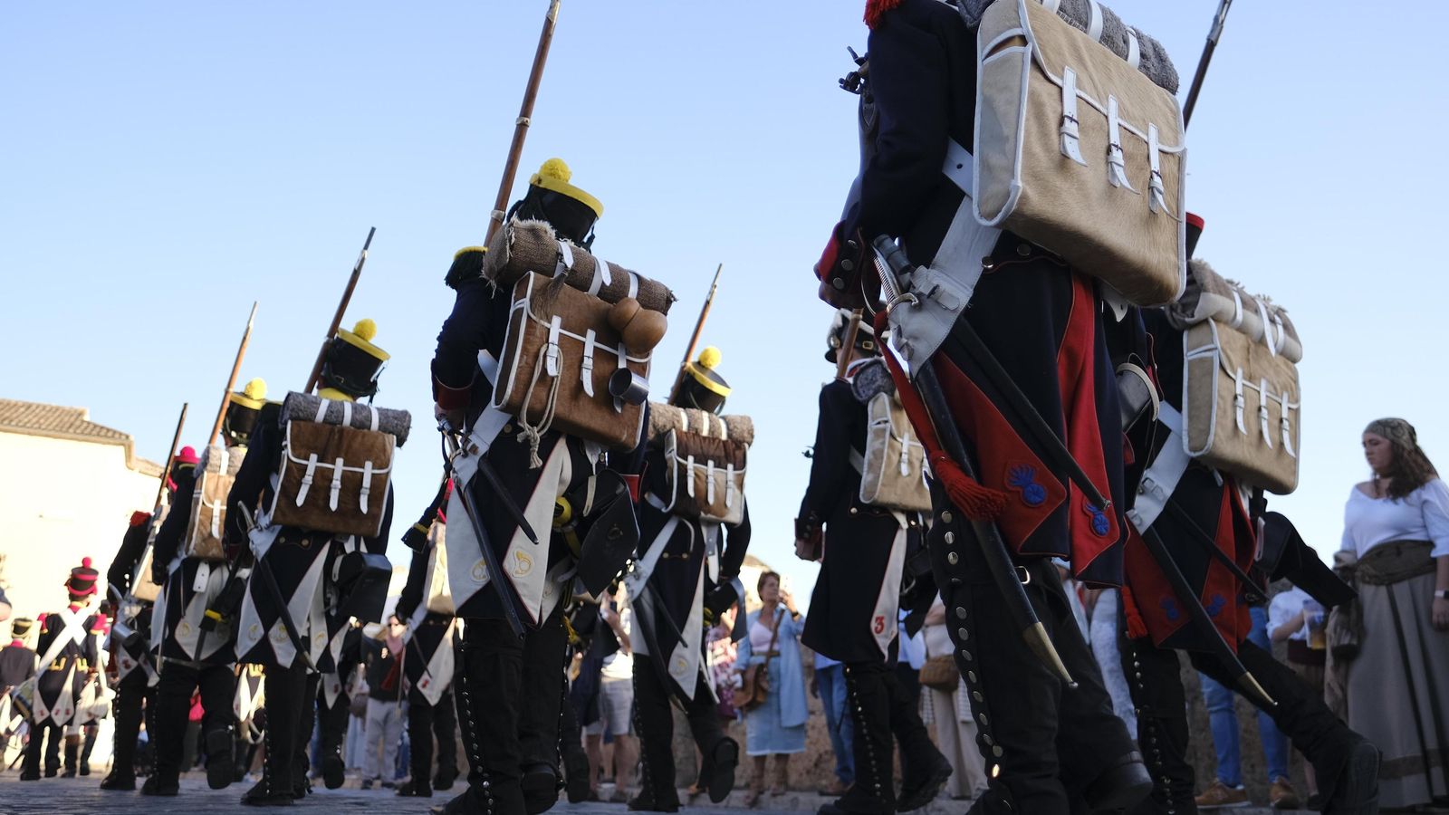 Columna de tropas francesas.