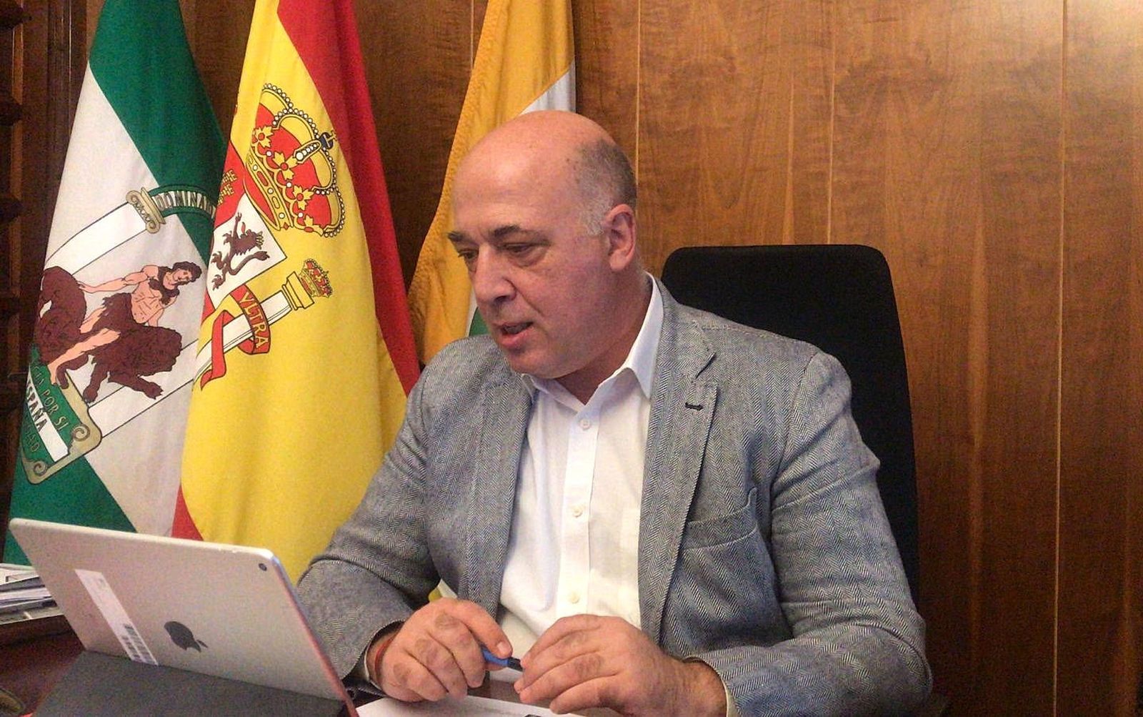Antonio Ruiz, durante una comparecencia telemática por el coronavirus.