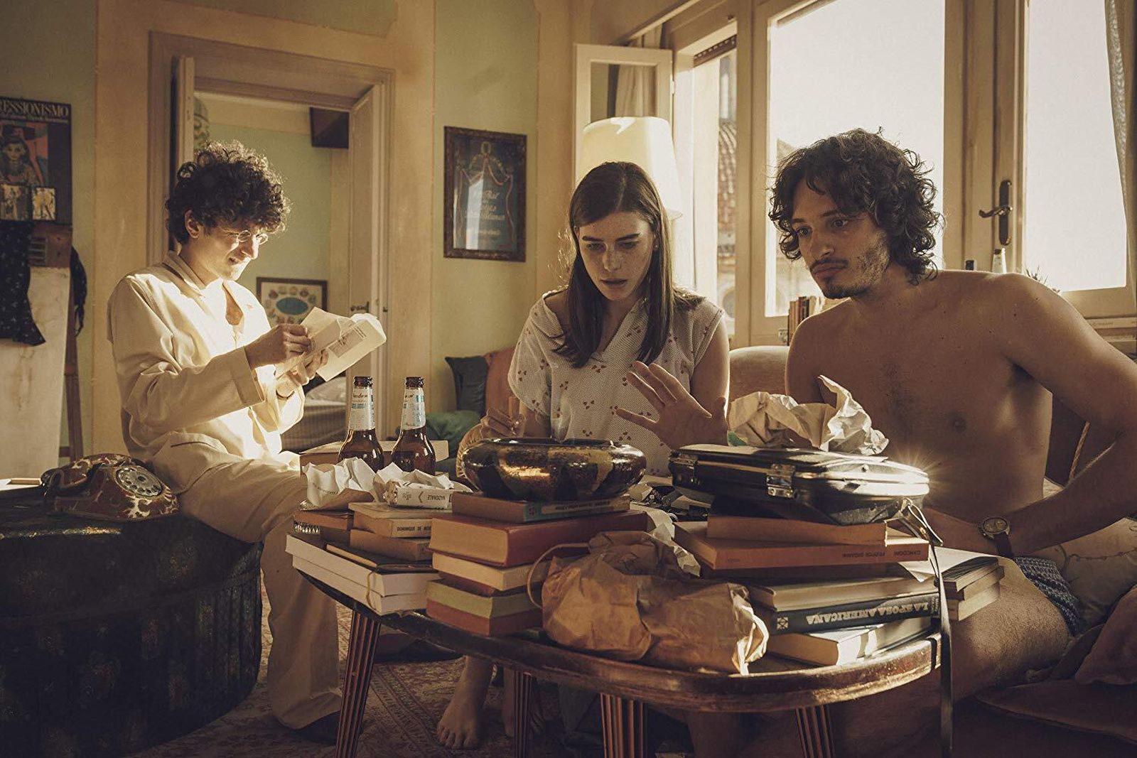 Los tres jóvenes protagonistas de 'Noches mágicas', de Paolo Virzì.