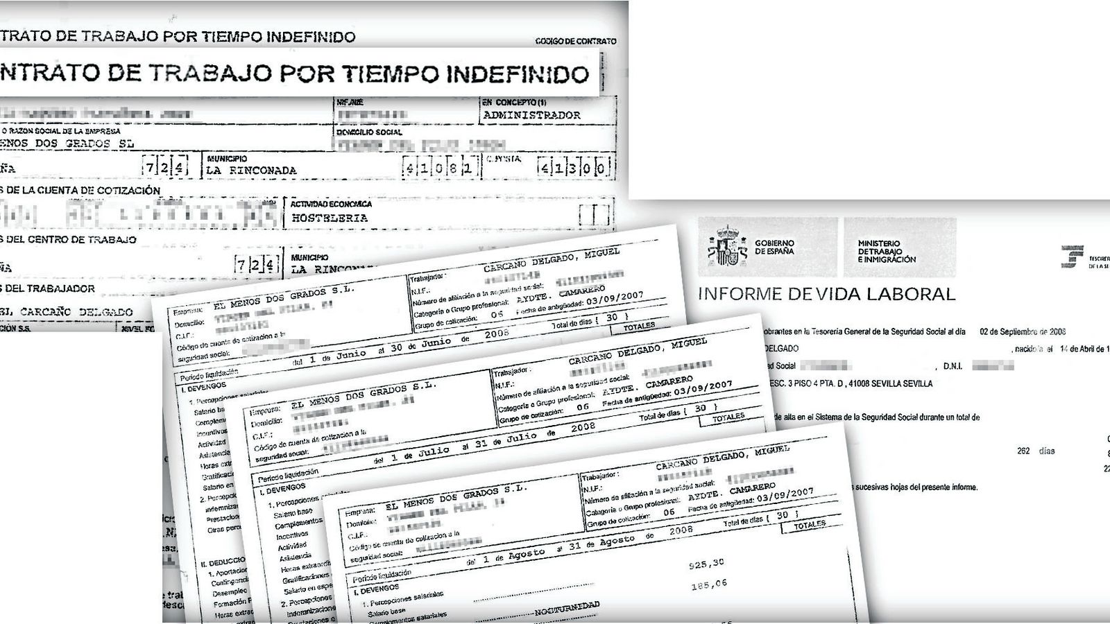 Los documentos falsificados.