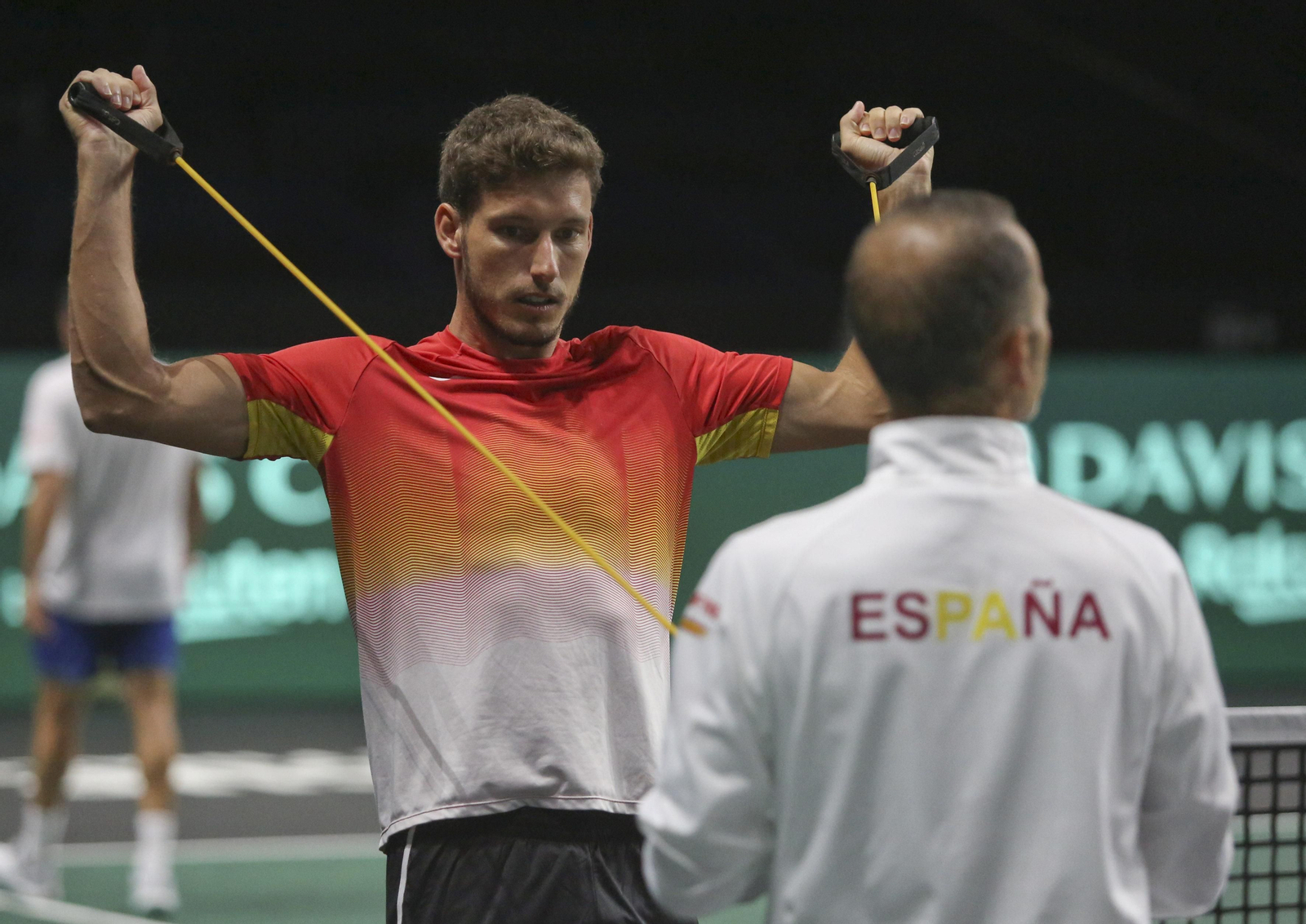 La metamorfosis del Carpena para la Copa Davis, con los jugadores sobre la pista ya