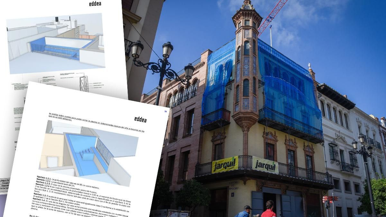 El proyecto de piscina presentado para el edificio de la Avenida de la Constitución
