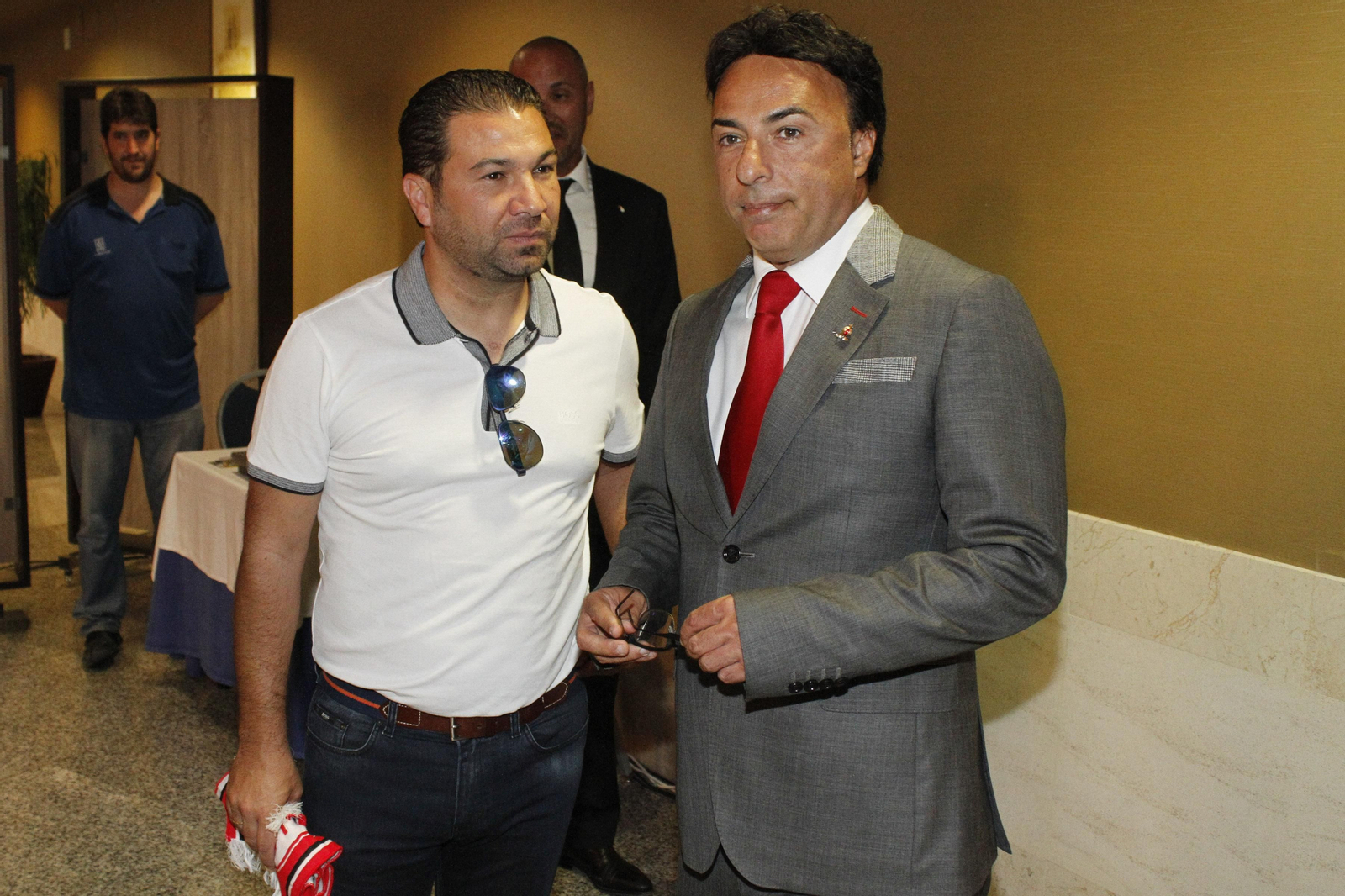 Quique Pina junto a Juan Carlos Cordero en su época como presidente del Granada CF.