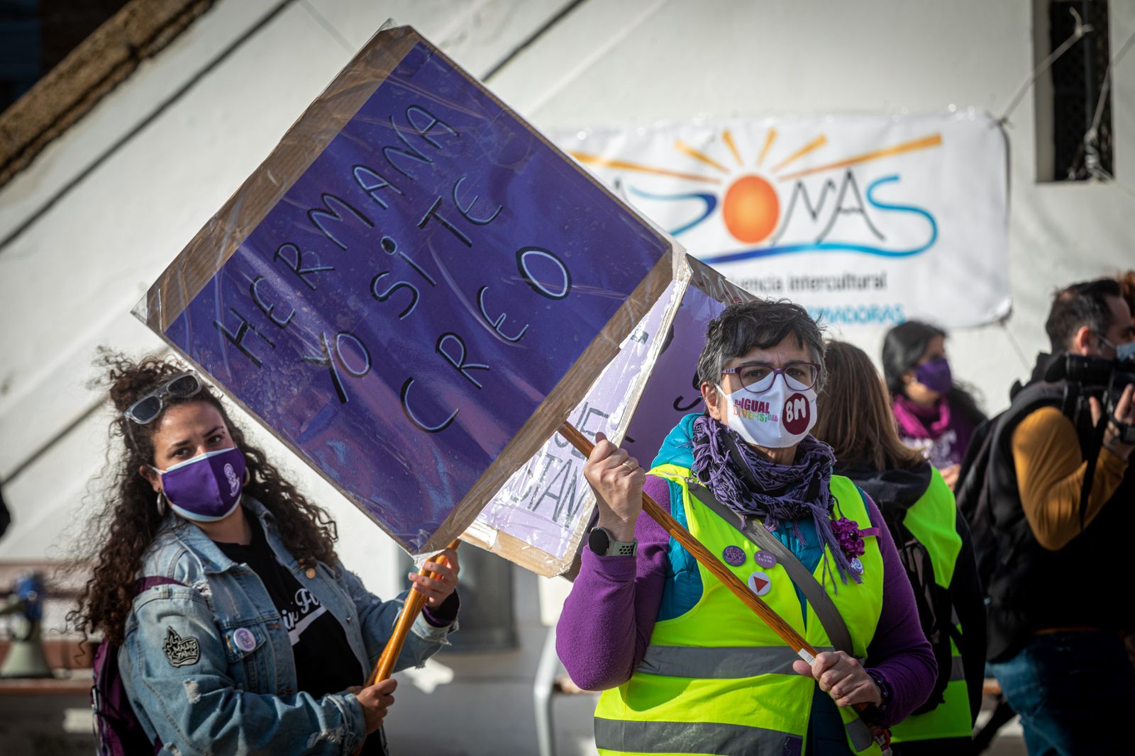 Concentración por el 8-M en Cádiz