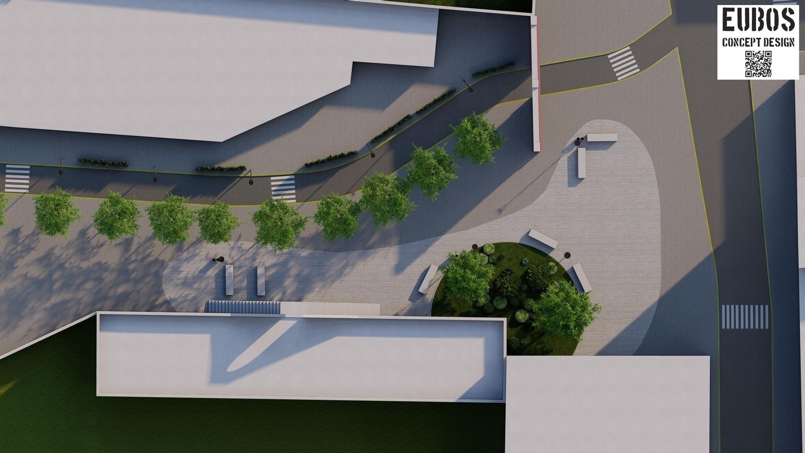 La reproducción de la zona, en la vista cenital.