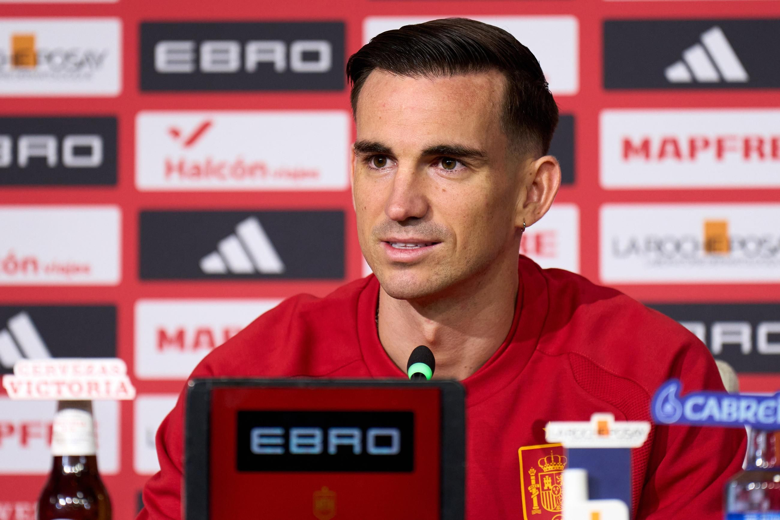 Fabián, durante la rueda de prensa ofrecida en el Estadio de la Cartuja.