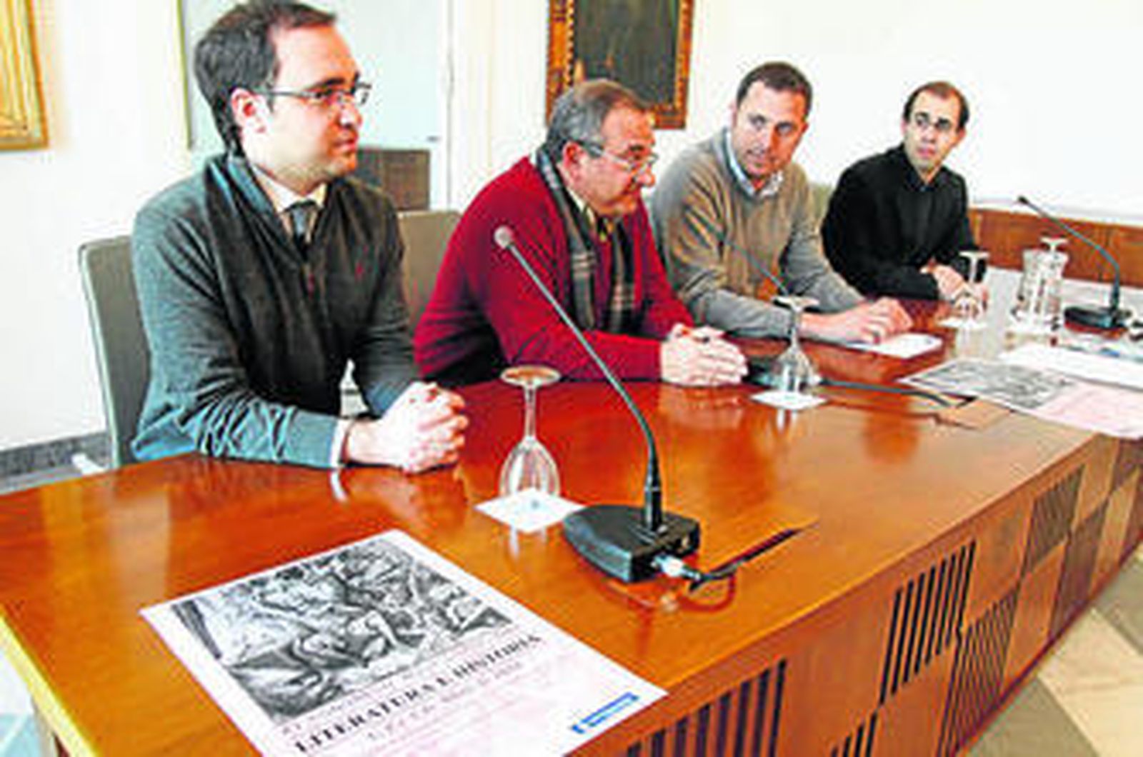 Javier Macías, Arturo Morgado, Alejandro Varela e Israel Santamaría, ayer en la presentación del congreso.