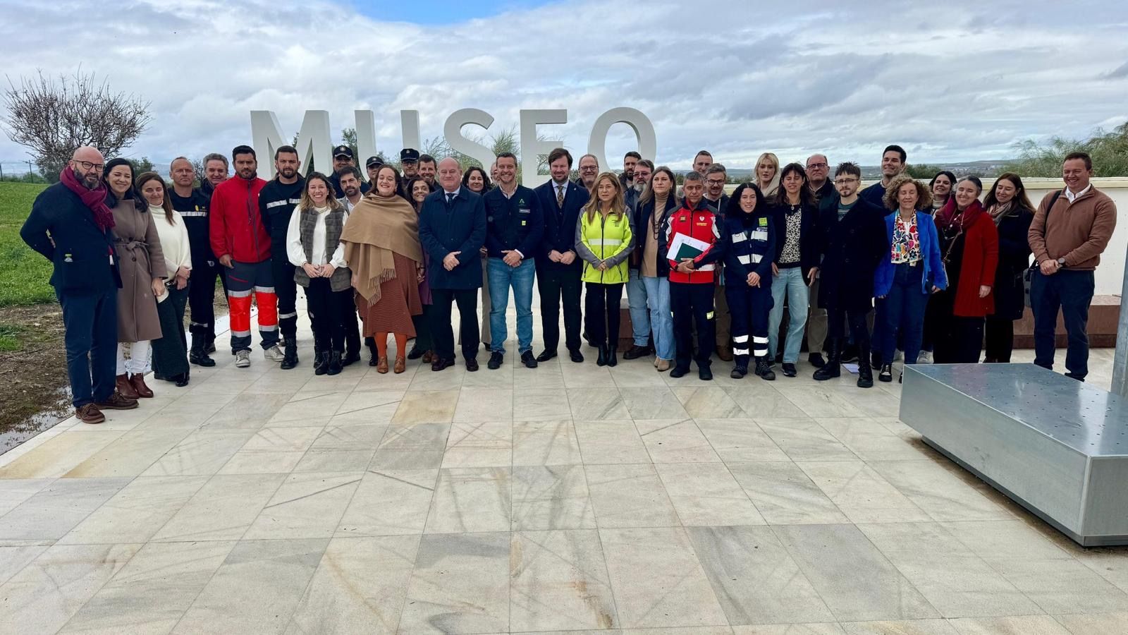 Durante el simulacro que se ha realizado en los Dólmenes de Antequera